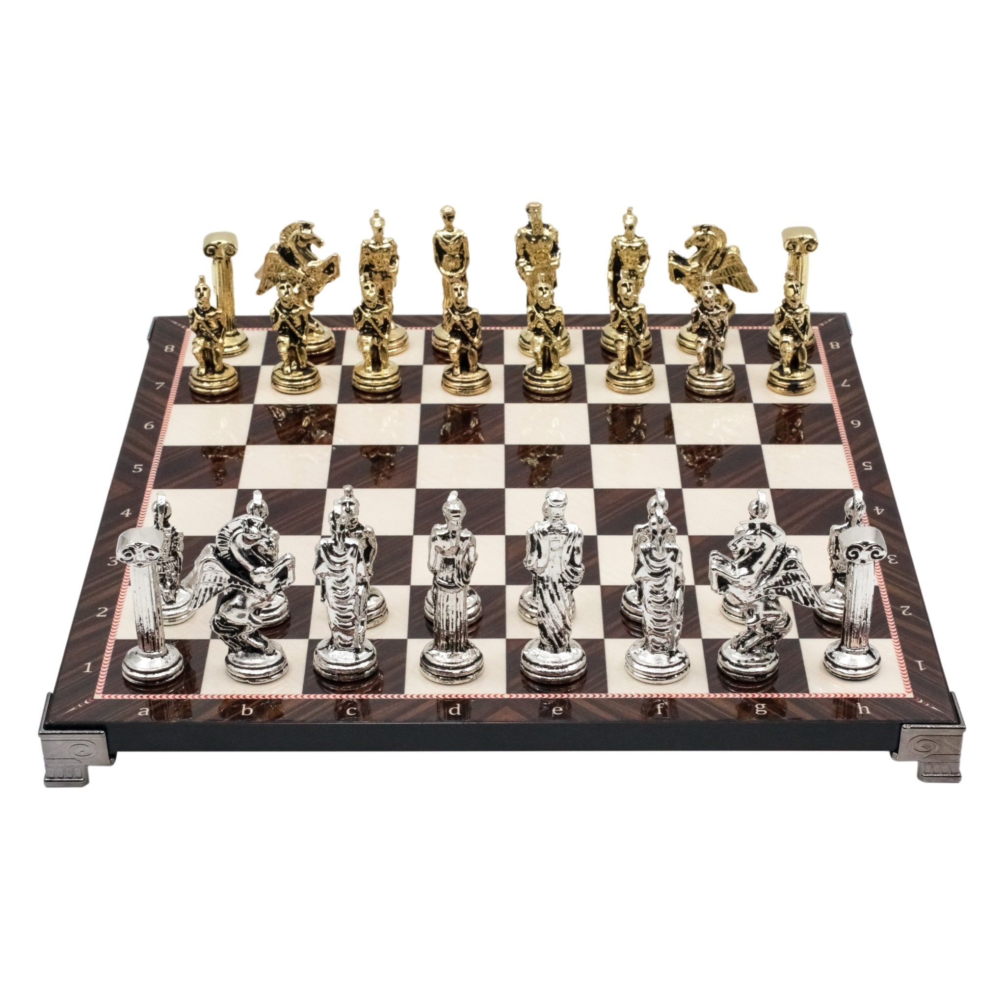 Greek Mythology Pegasus Metal Chess Set | Chess Board w/ Metal Legs 30CM (12") - Cooper Chess