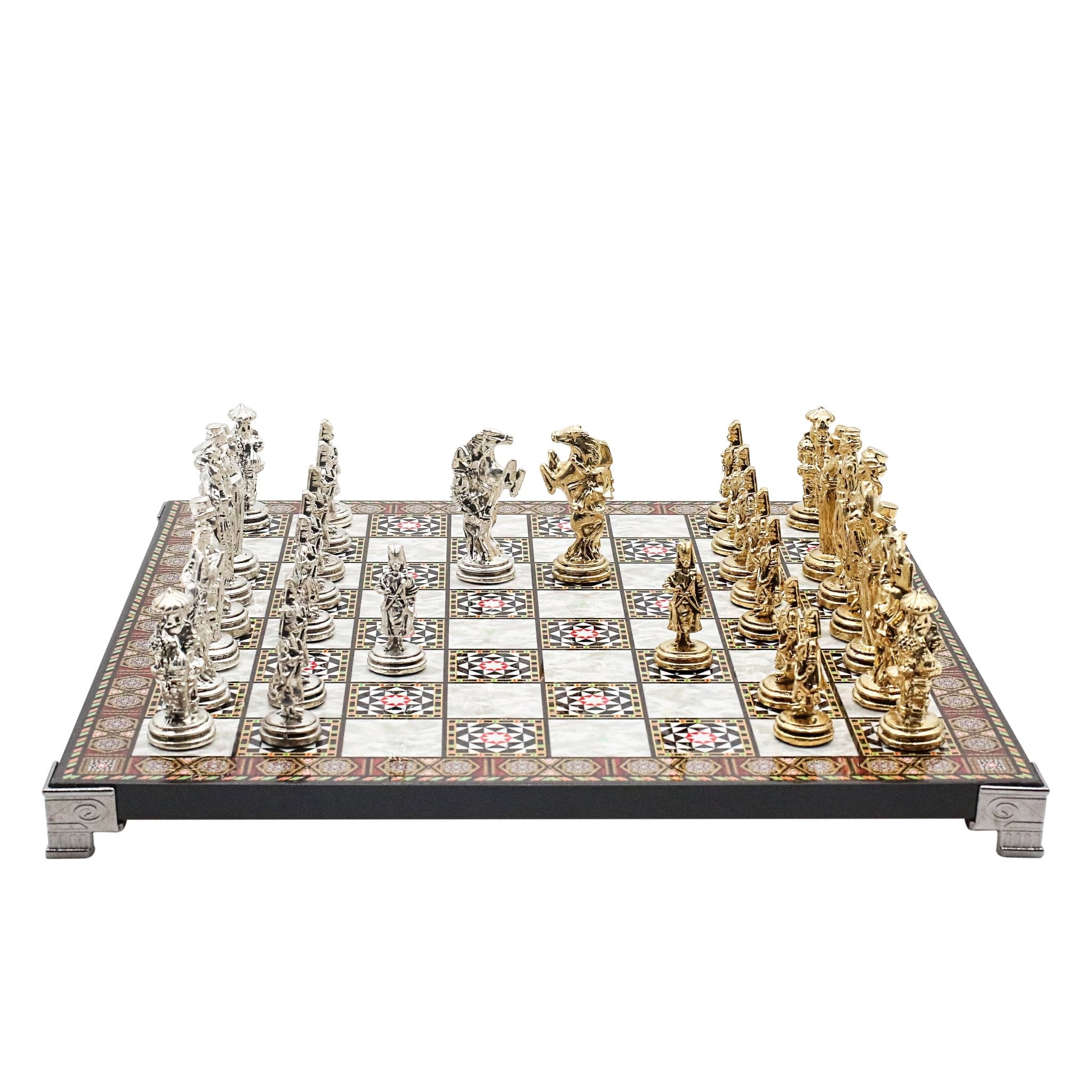 Ottoman Empire Metal Chess Set | 30CM (12") Chess Board w/ Metal Legs - Cooper Chess