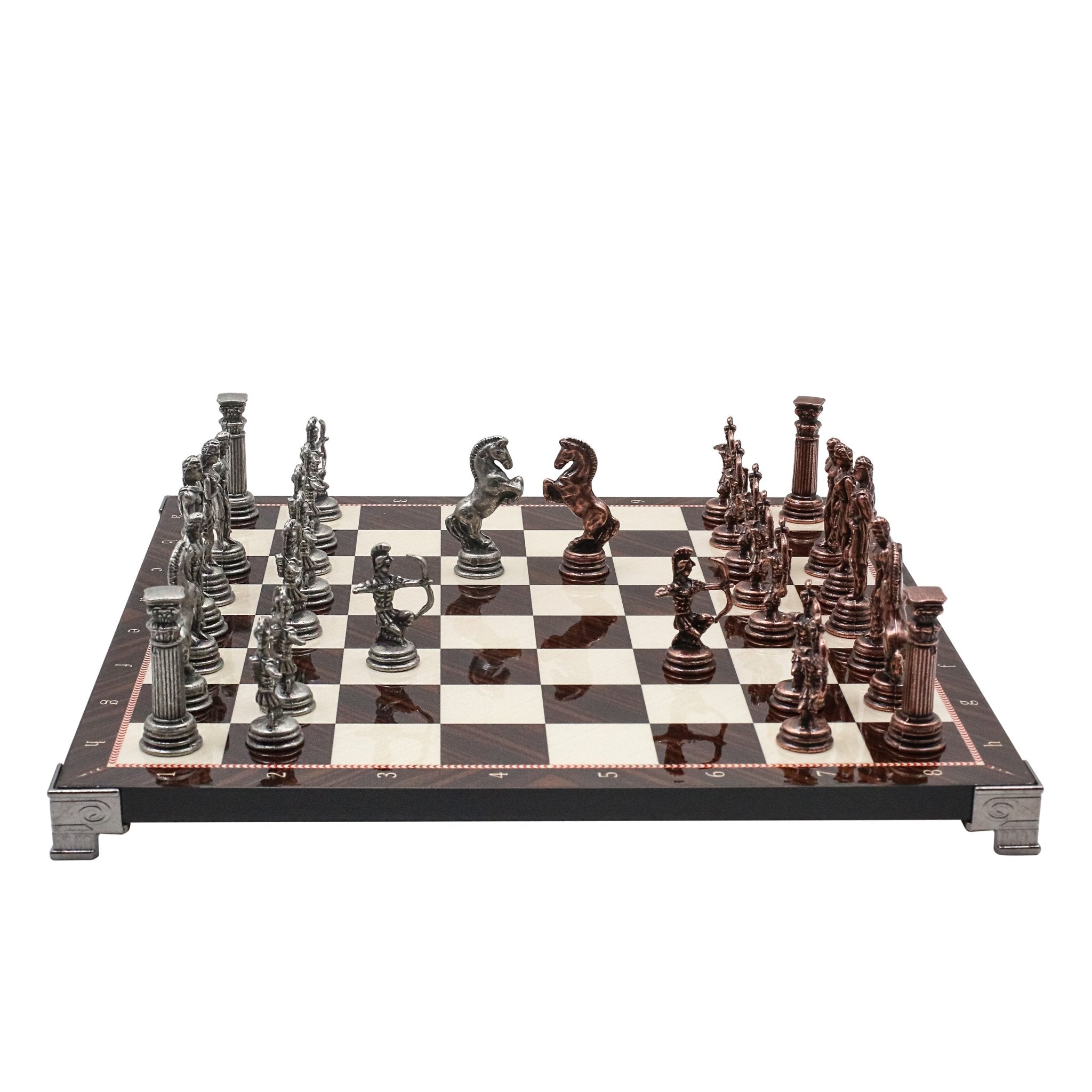 Greek Mythology Archer Vintage Chess Set | Chess Board w/ Metal Legs 30CM (12") - Cooper Chess