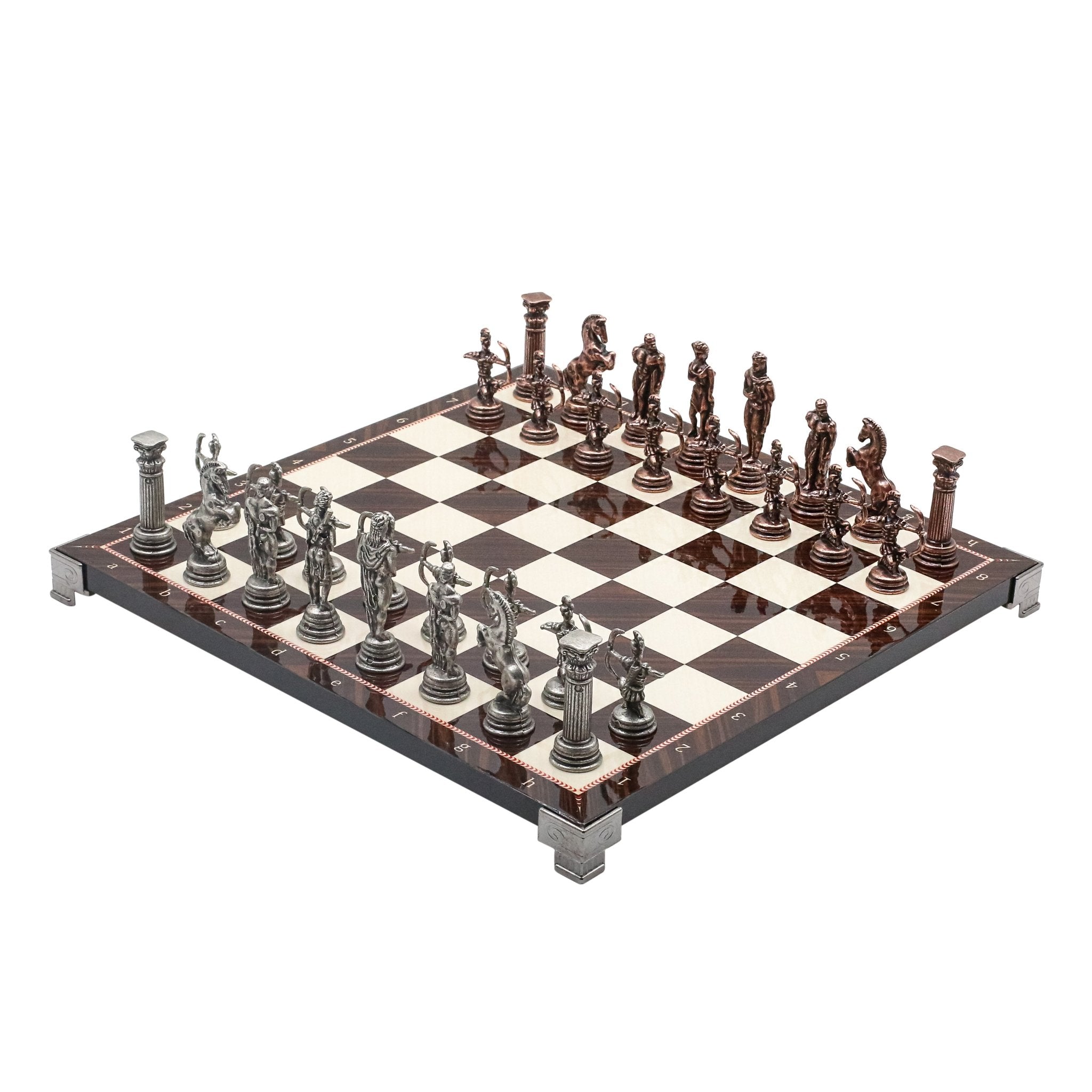 Greek Mythology Archer Vintage Chess Set | Chess Board w/ Metal Legs 30CM (12") - Cooper Chess