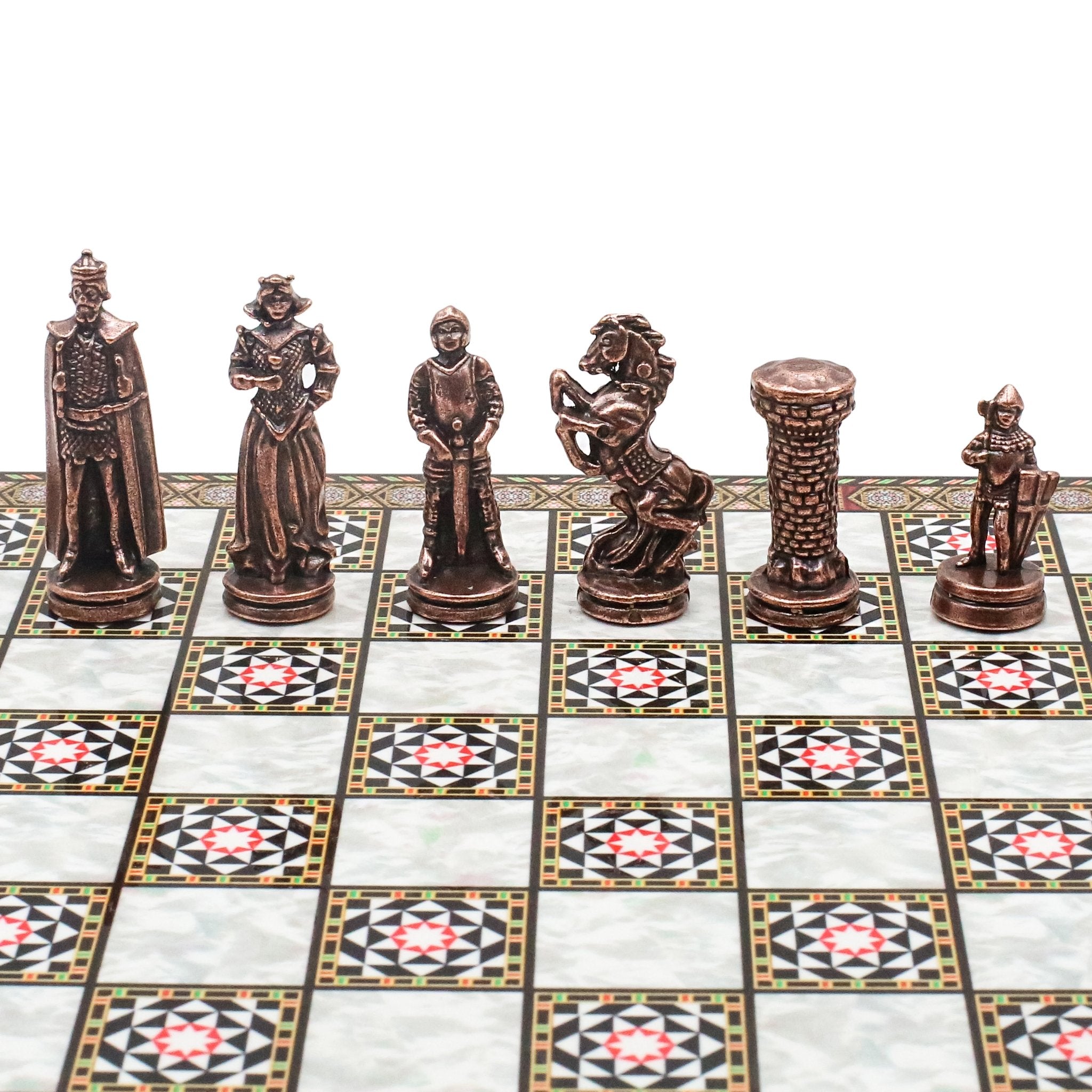 British Army Vintage Metal Chess Set | Chess Board w/ Metal Legs 30CM (12") - Cooper Chess