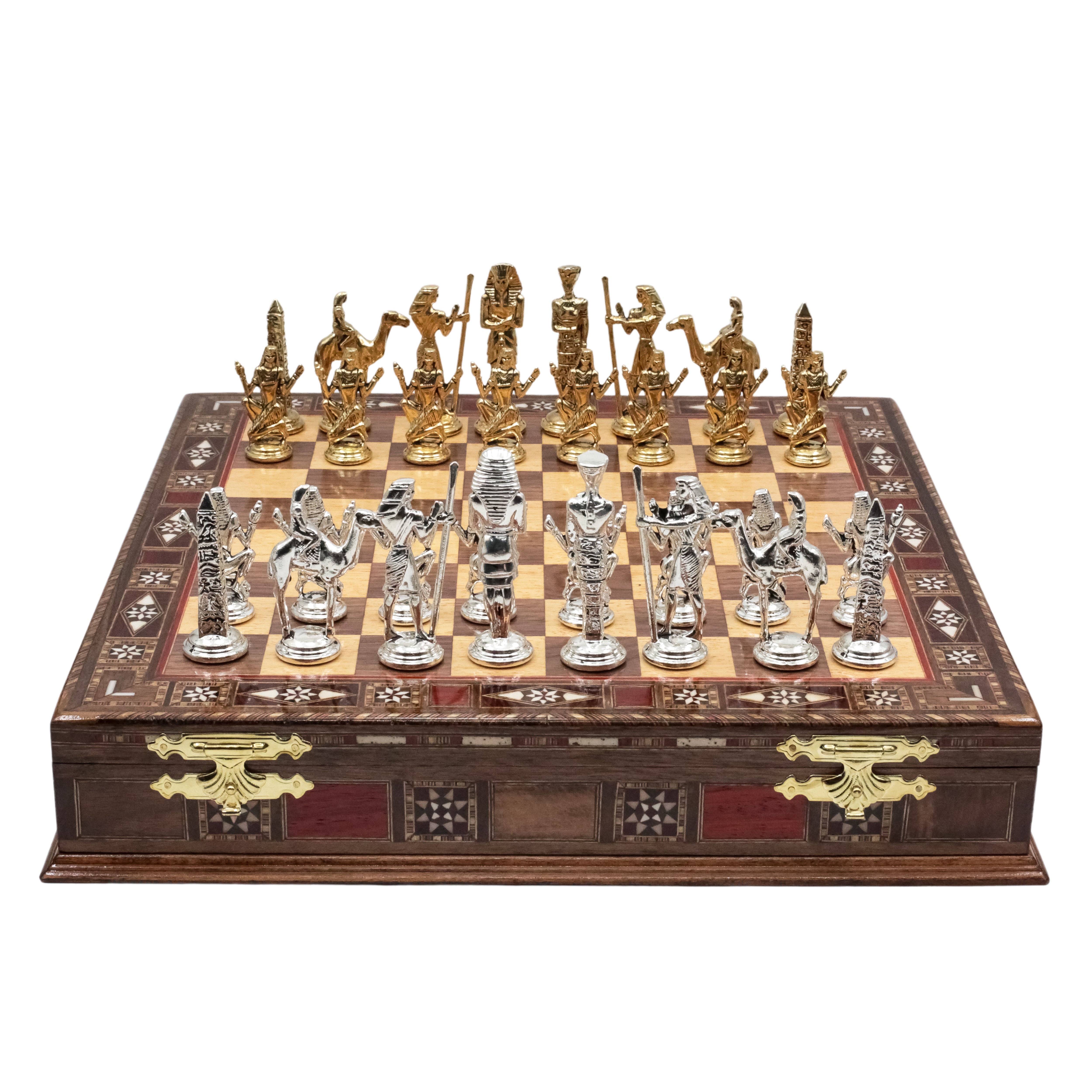 Handmade Inlay Storage Chess Set 30 CM (12") - Egyptian