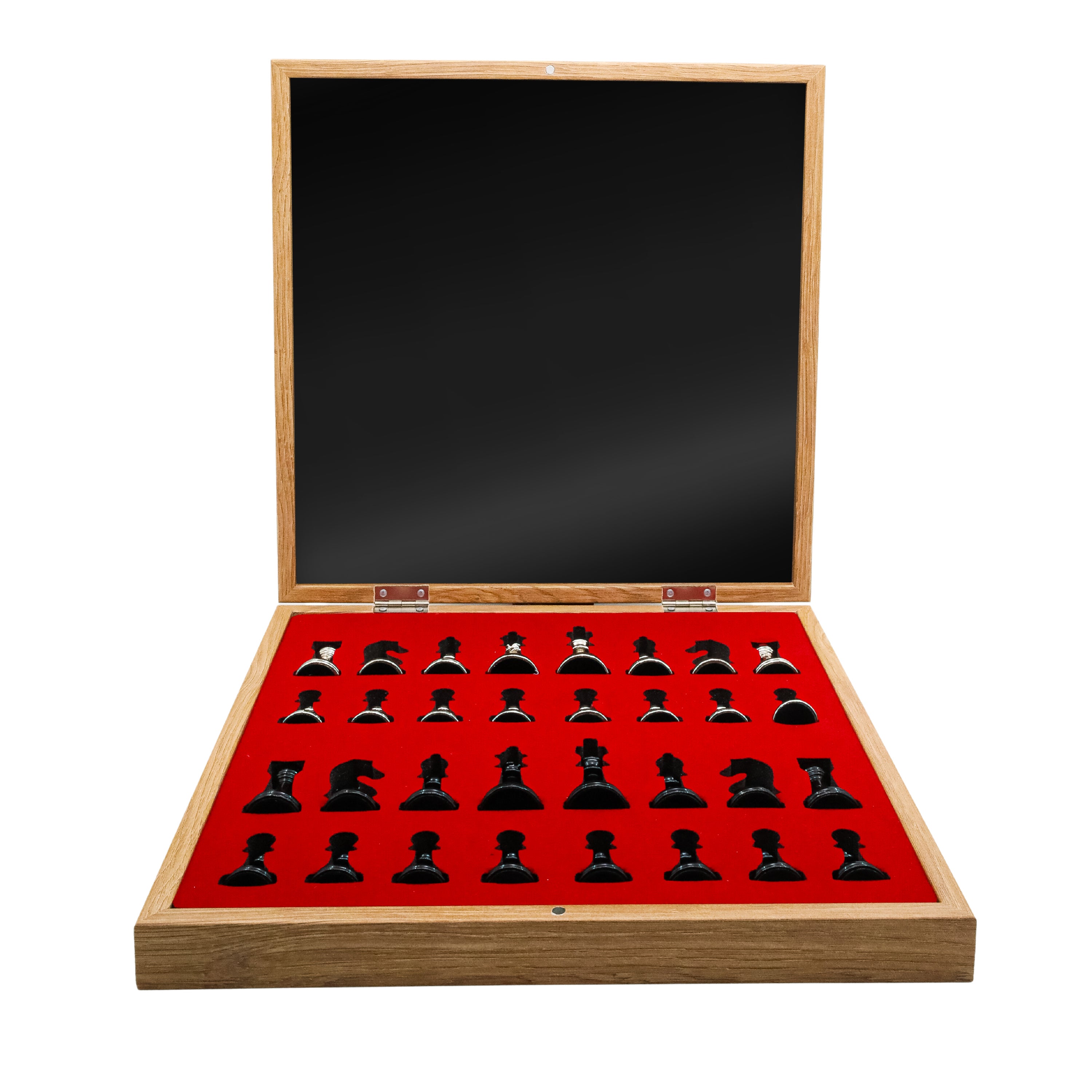 Storage Chess Set with Metal Weighted Staunton Figures (Gold vs Black) | 37 CM (15") Storage Chess Board | Classic Metal Figures