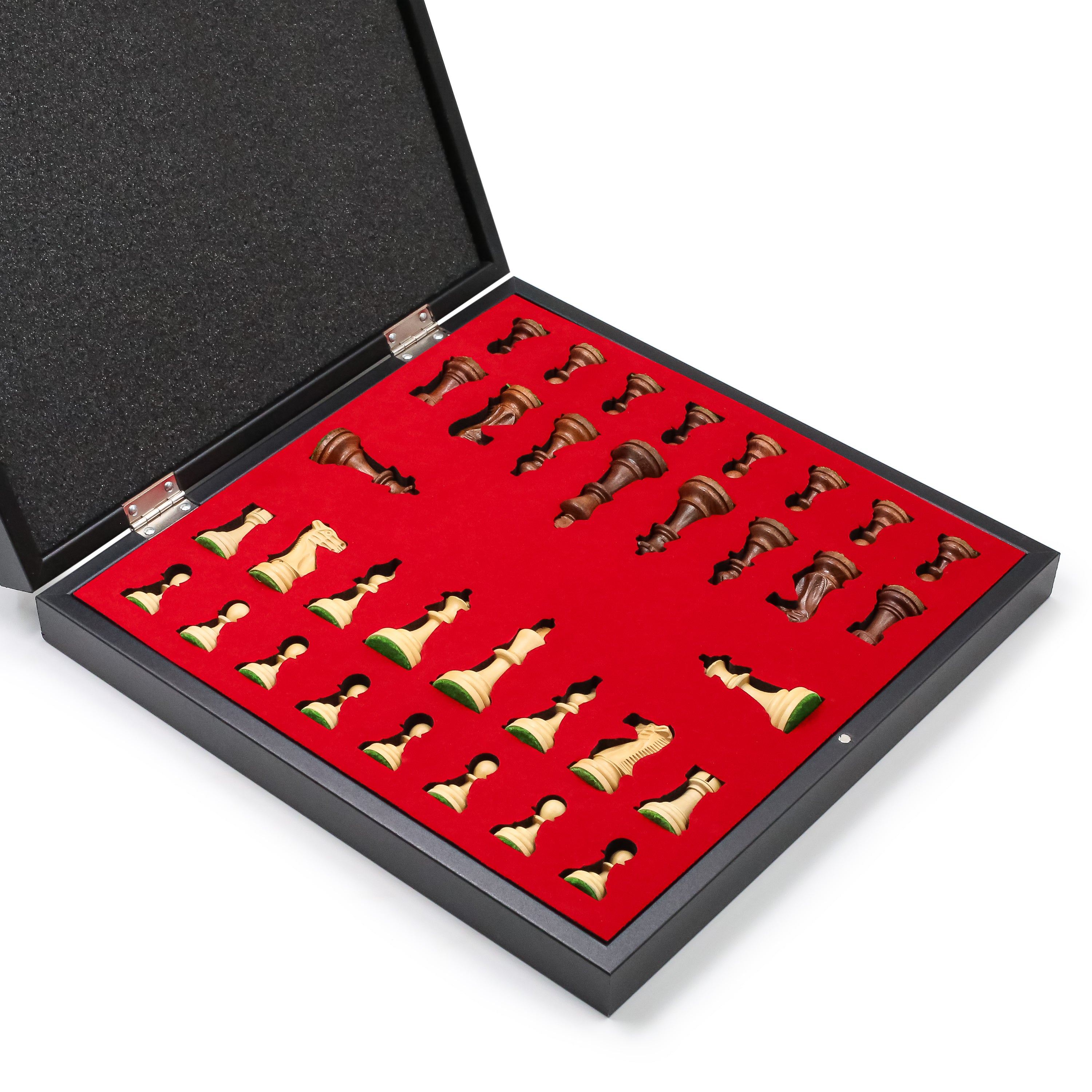 Storage Chess Set 37 CM (15") with Weighted Solid Wood Chessmen (German Staunton)