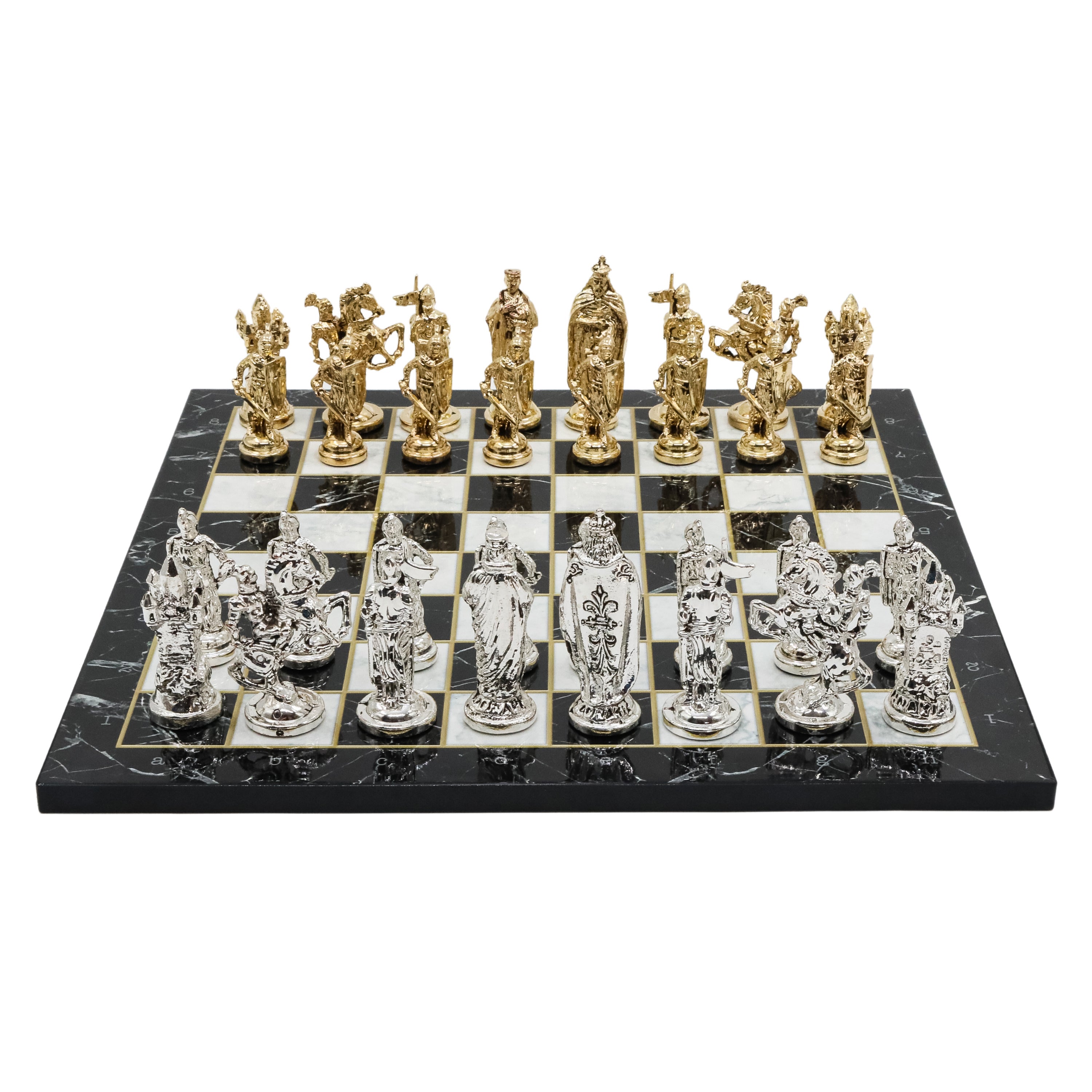 British Army Chess Set | Wooden Chess Board 44CM (17") with Die Cast Metal Chessmen