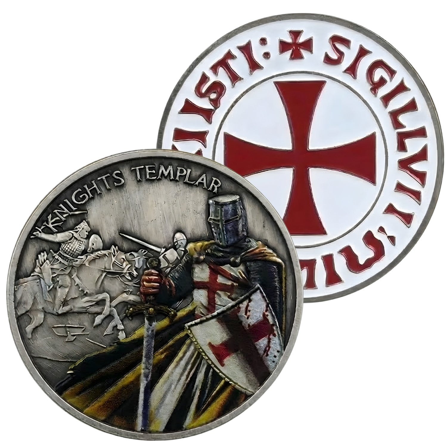 Knight Templar Collectible Coin – Medieval Warrior Metal Token – Inspirational Gift for Chess Lovers, Strategy Players & Collectors - Model 4