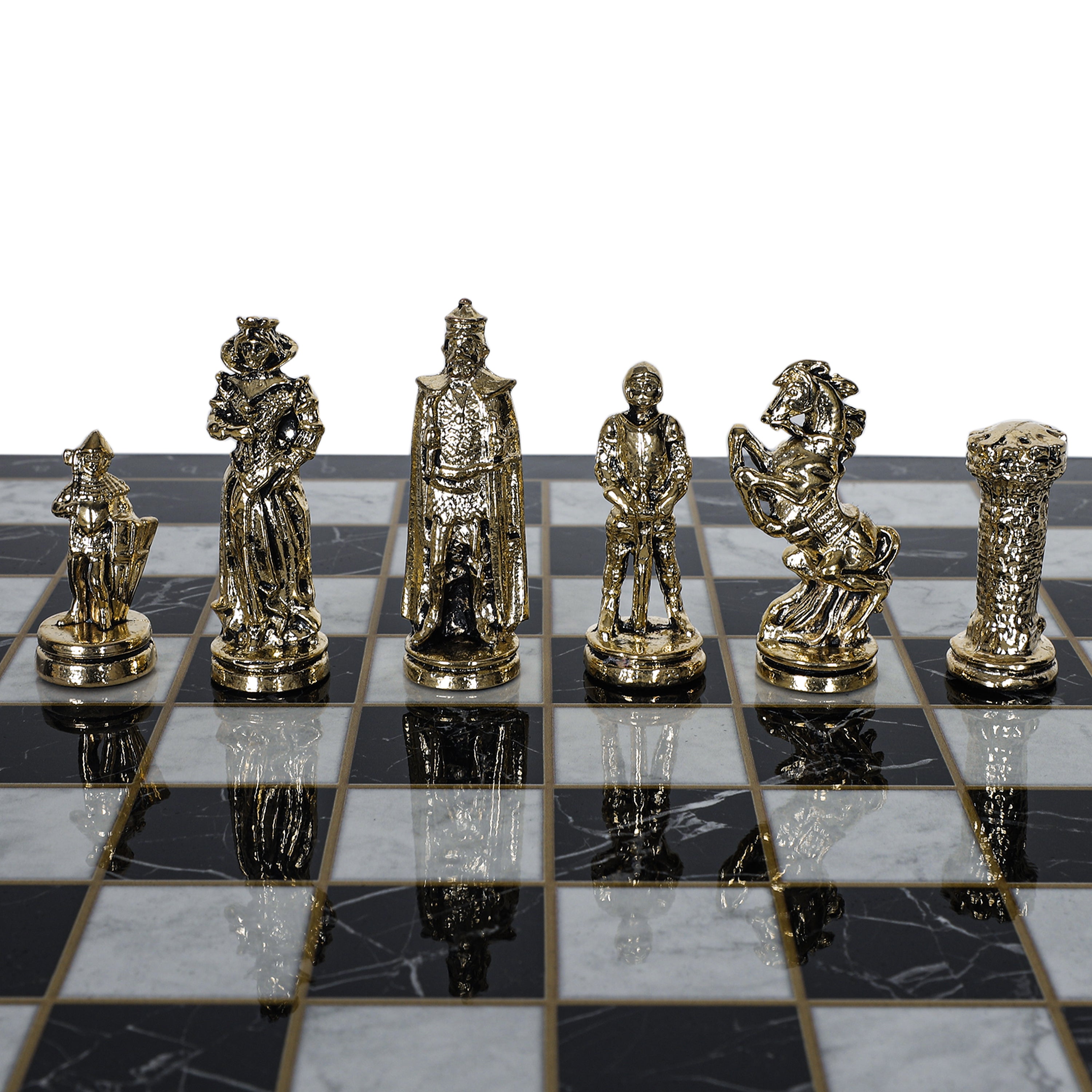 British Army Chess Set | Wooden Chess Board 30CM (12") with Die Cast Metal Chessmen