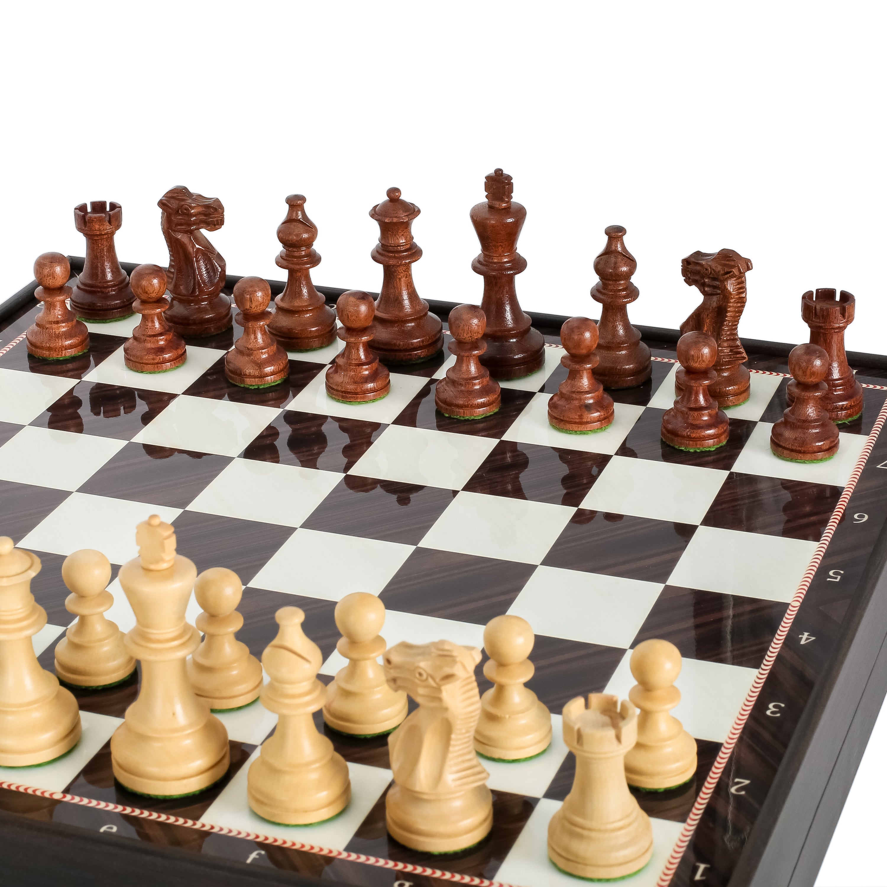 Storage Chess Set 37 CM (15") with Weighted Solid Wood Chessmen (German Staunton)