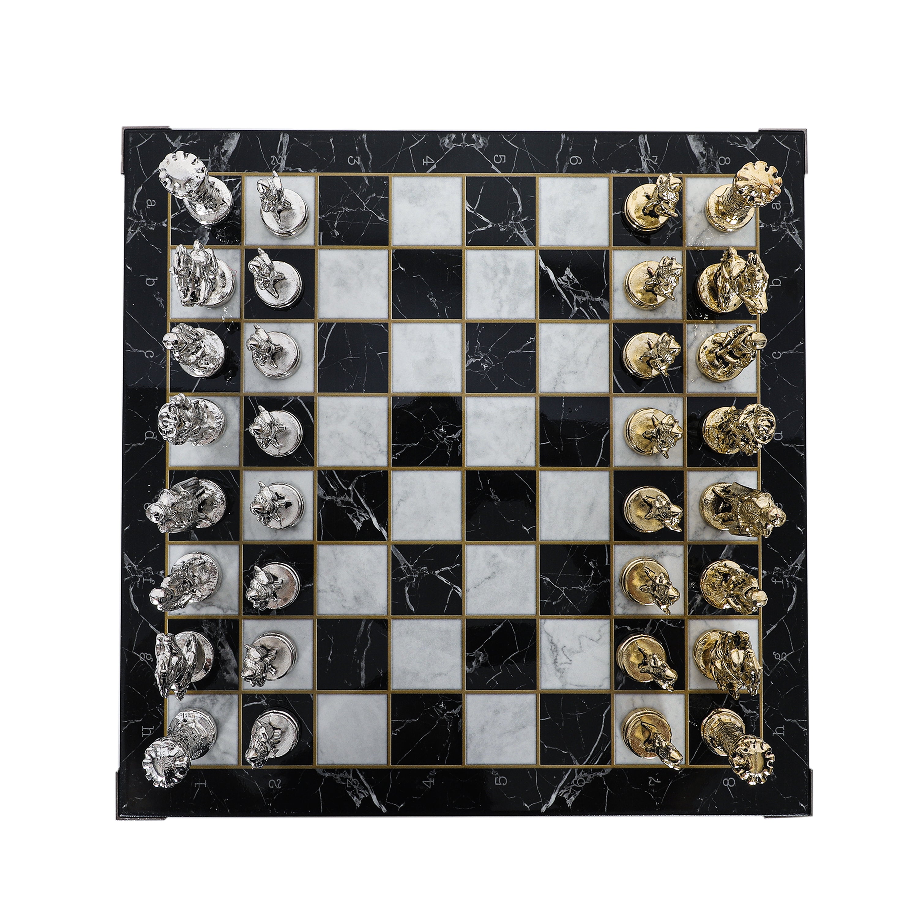 British Army Chess Set | Wooden Chess Board 30CM (12") with Die Cast Metal Chessmen