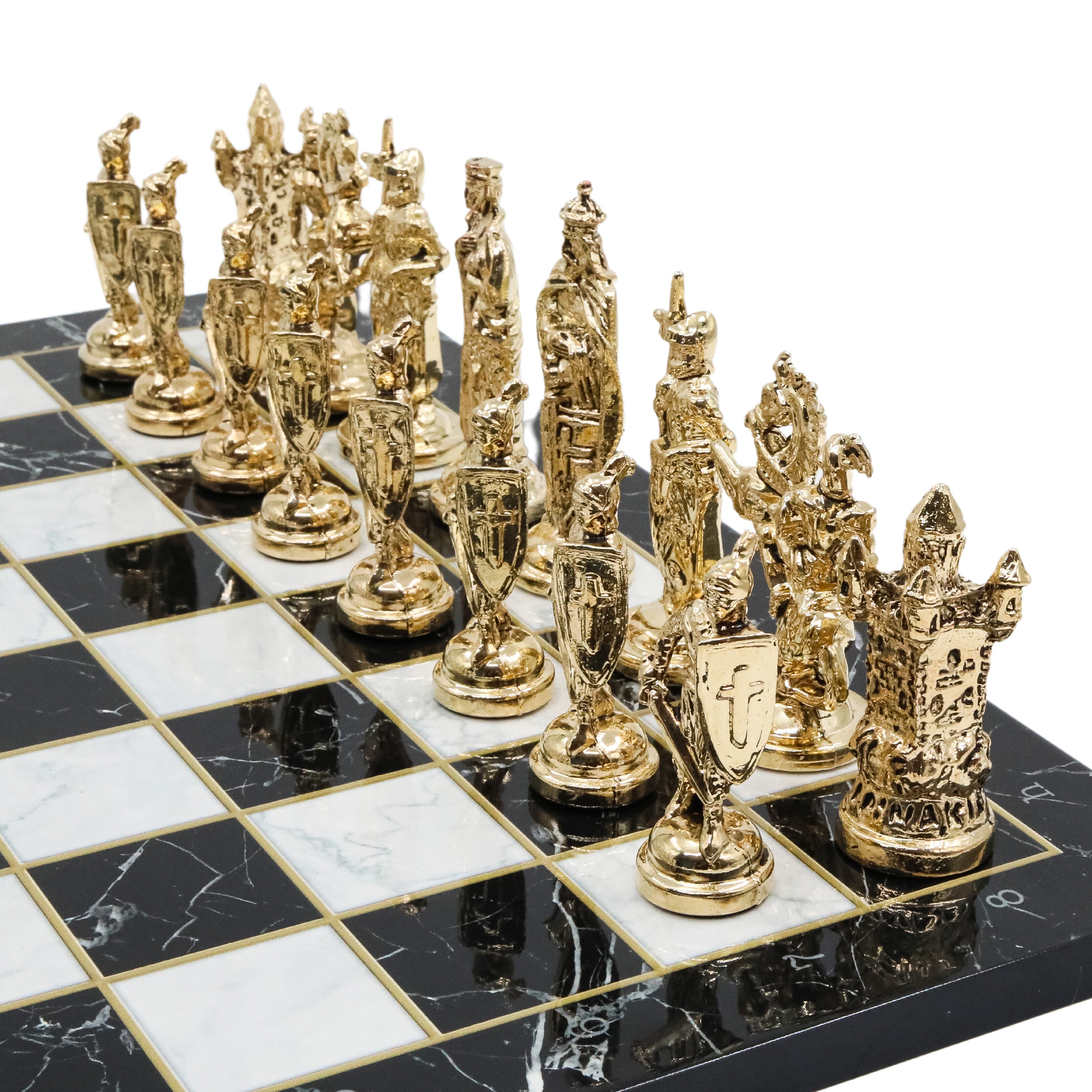 British Army Chess Set | Wooden Chess Board 44CM (17") with Die Cast Metal Chessmen