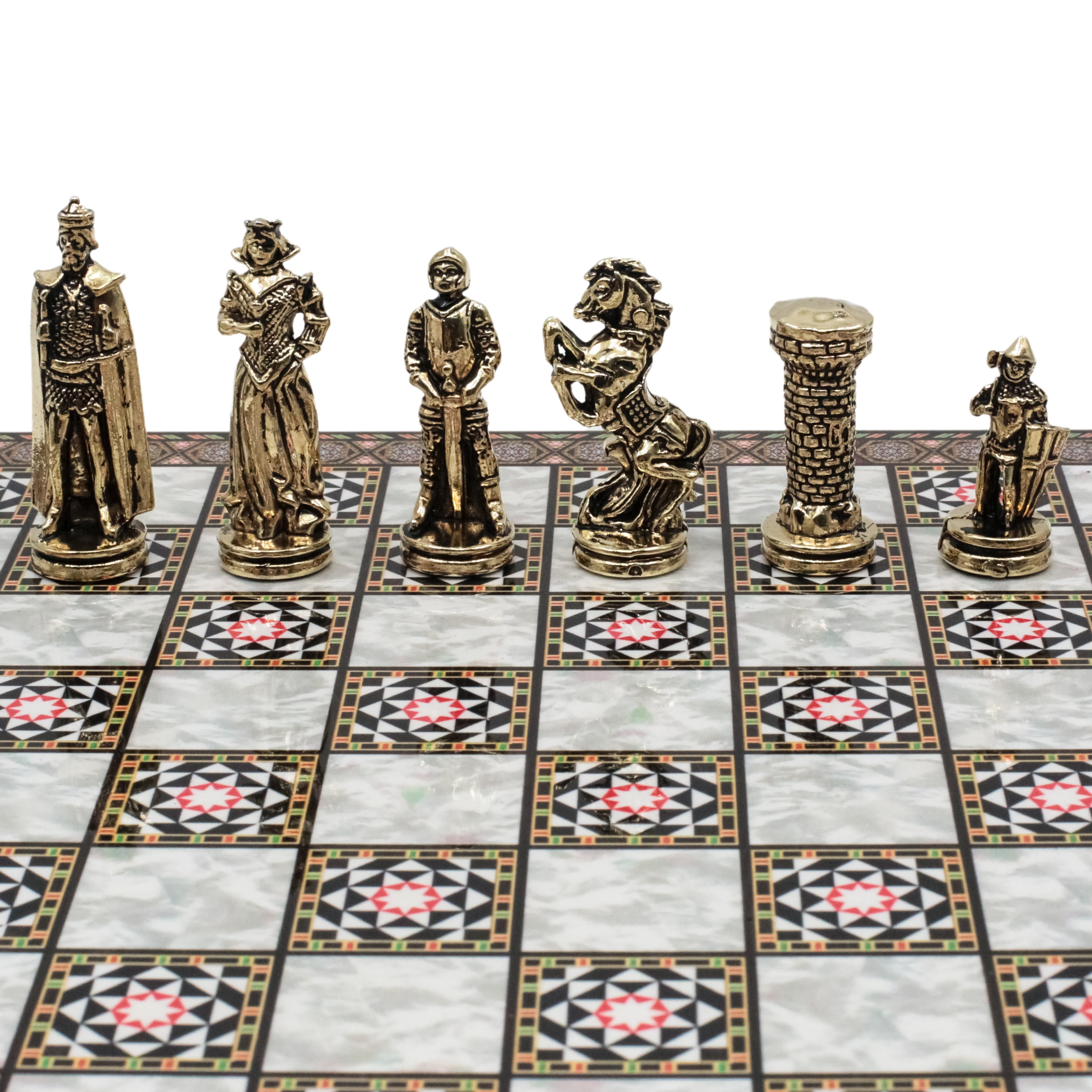 British Army Chess Set | Wooden Chess Board 30CM (12") with Die Cast Metal Chessmen