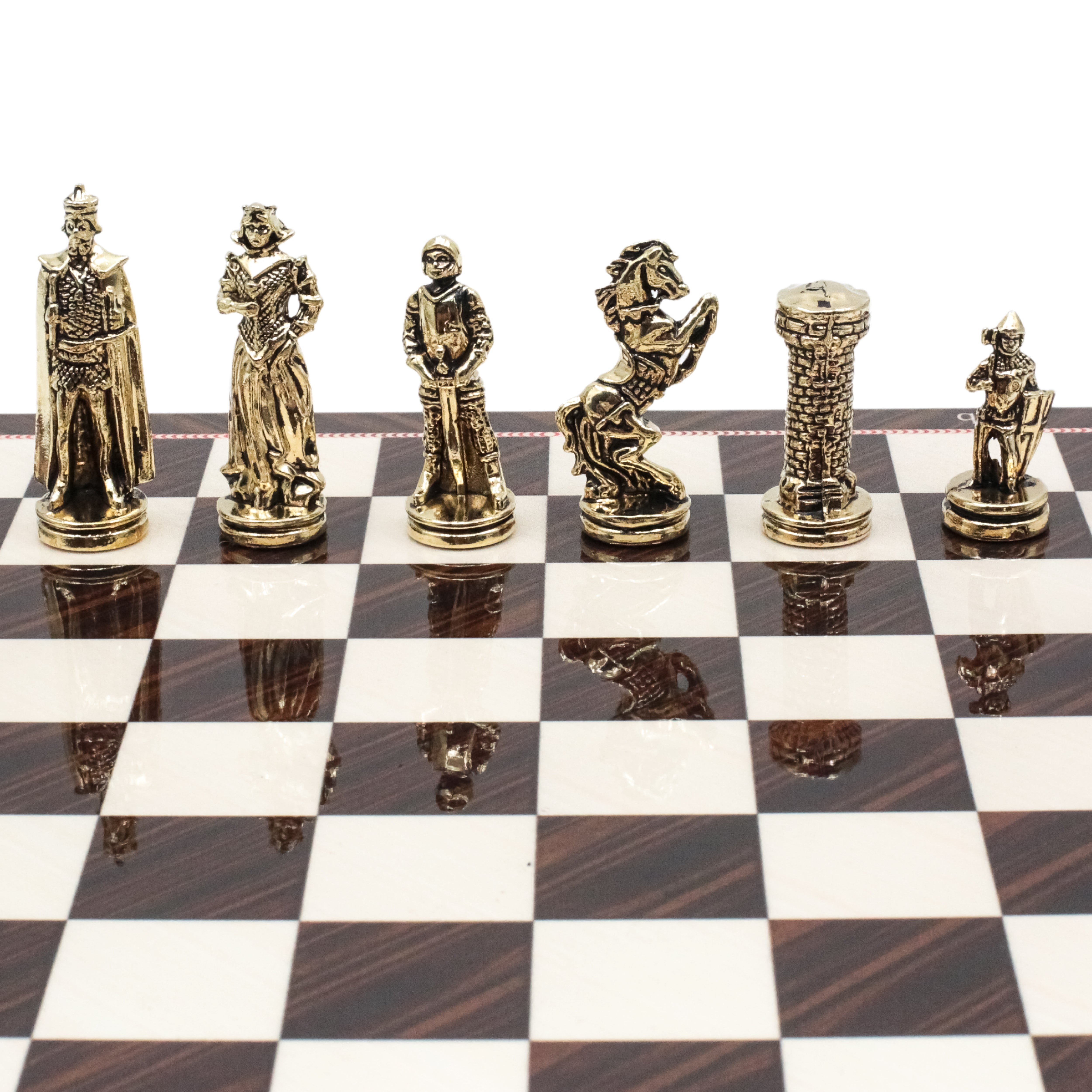 British Army Chess Set | Wooden Chess Board 30CM (12") with Die Cast Metal Chessmen