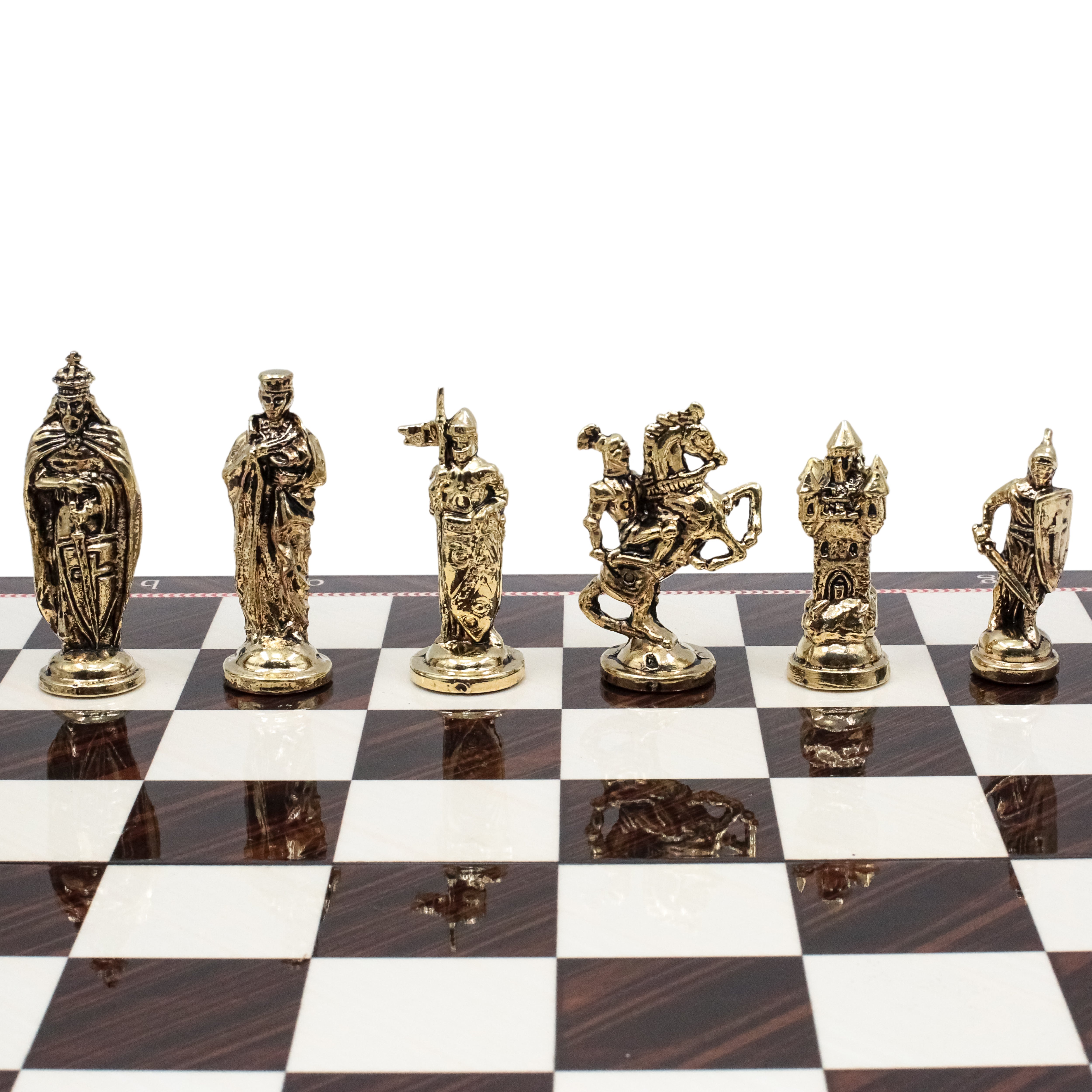 British Army Chess Set | Wooden Chess Board 44CM (17") with Die Cast Metal Chessmen