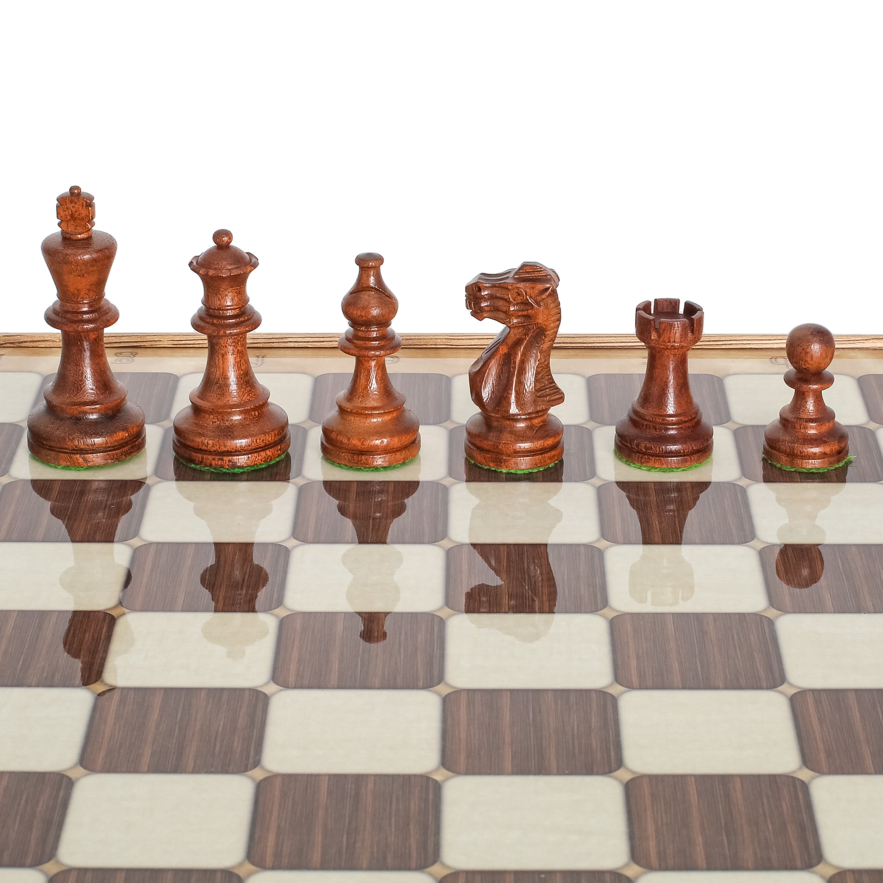 Storage Chess Set 37 CM (15") with Weighted Solid Wood Chessmen (German Staunton)