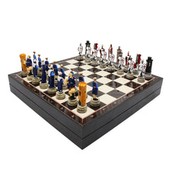 Storage Chess Set with Hand-painted Ottoman Empire vs Crusaders Figures (White Colour) | 37 CM (15") Storage Chess Board | Ottoman & Crusaders Themed Figures