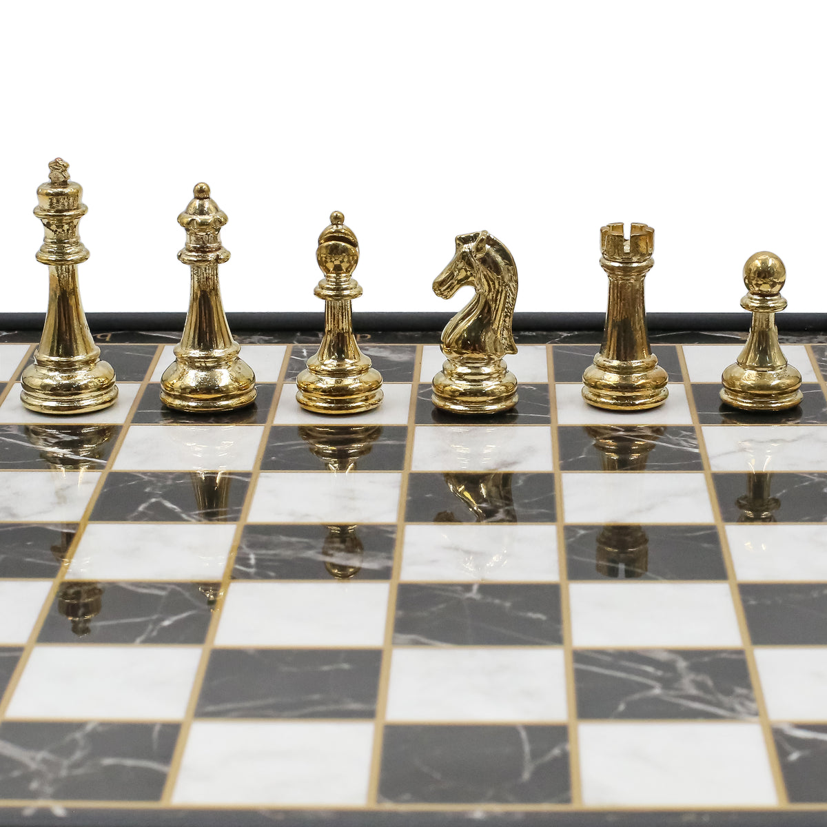 25 CM (10") Storage Chess Set with Metal Weighted Staunton Figures (Gold vs Silver)