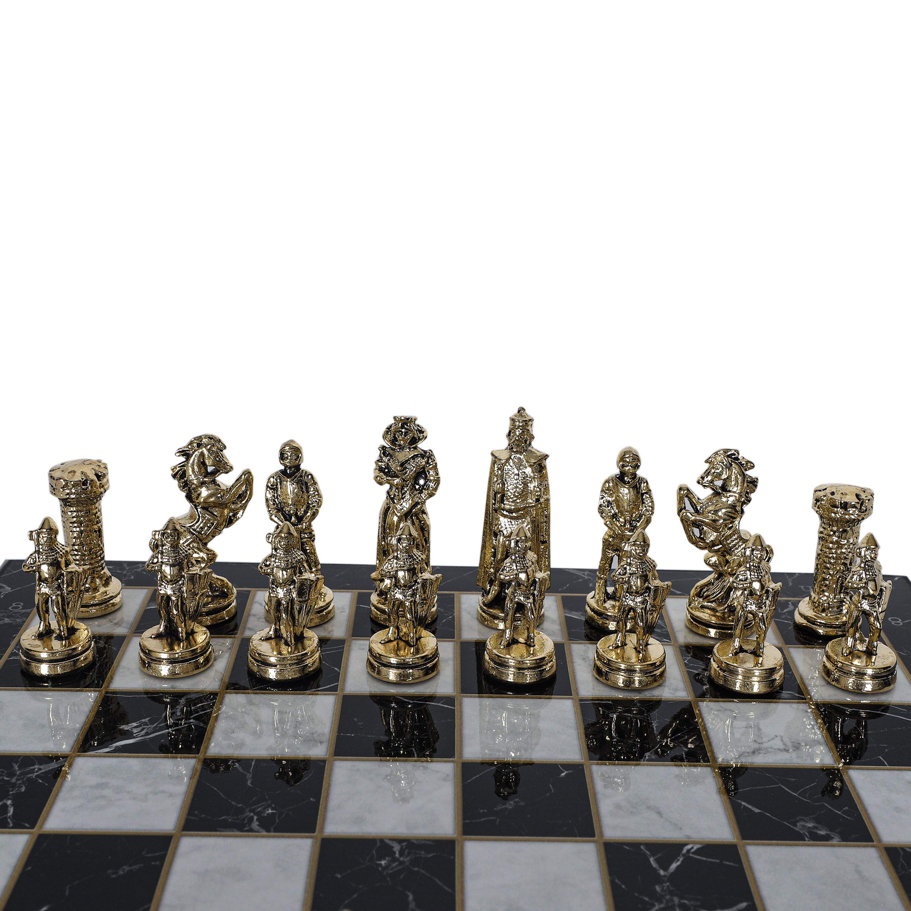 British Army Chess Set | Wooden Chess Board 30CM (12") with Die Cast Metal Chessmen