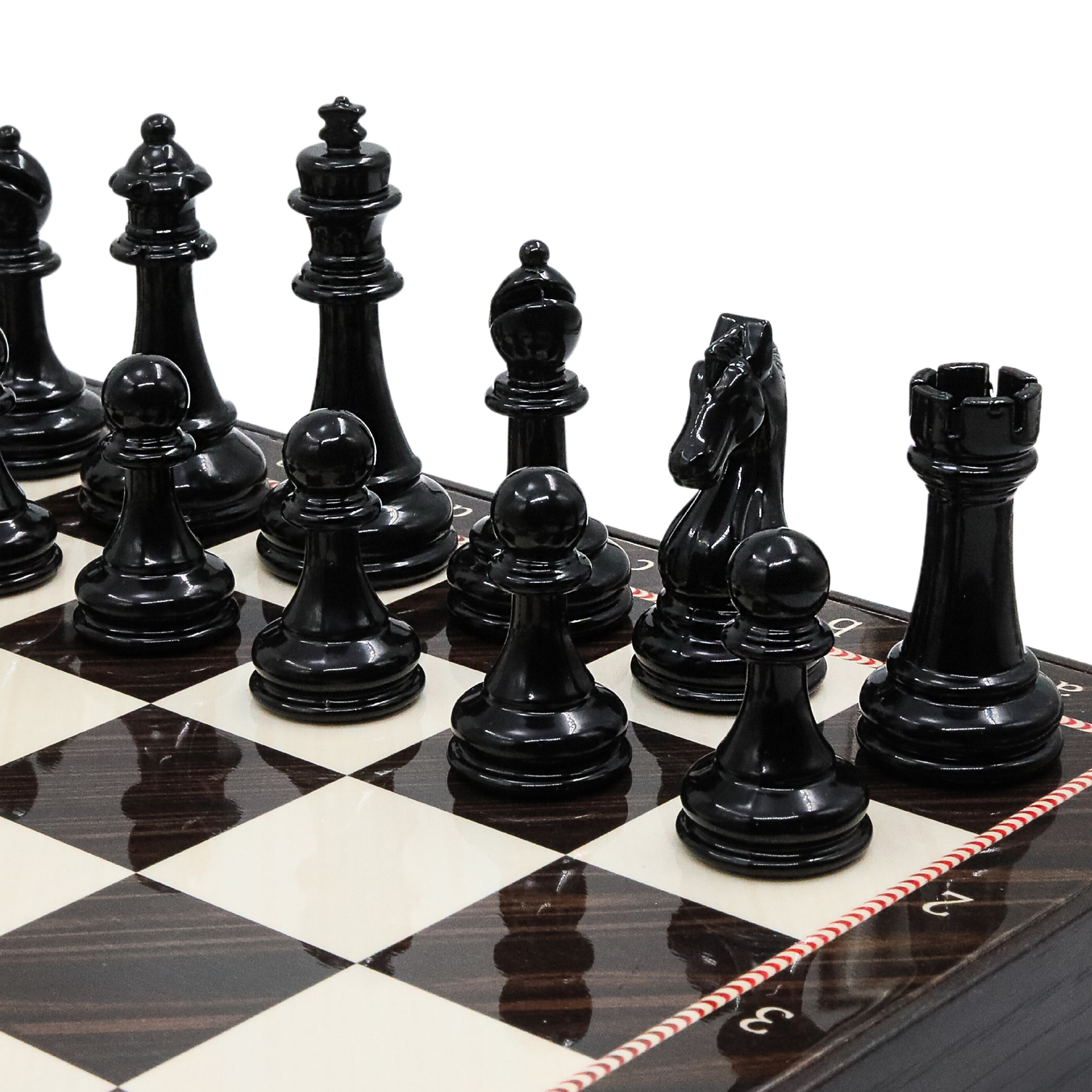 37 CM (15") Storage Chess Set with Metal Weighted Staunton Figures (Black vs Silver)