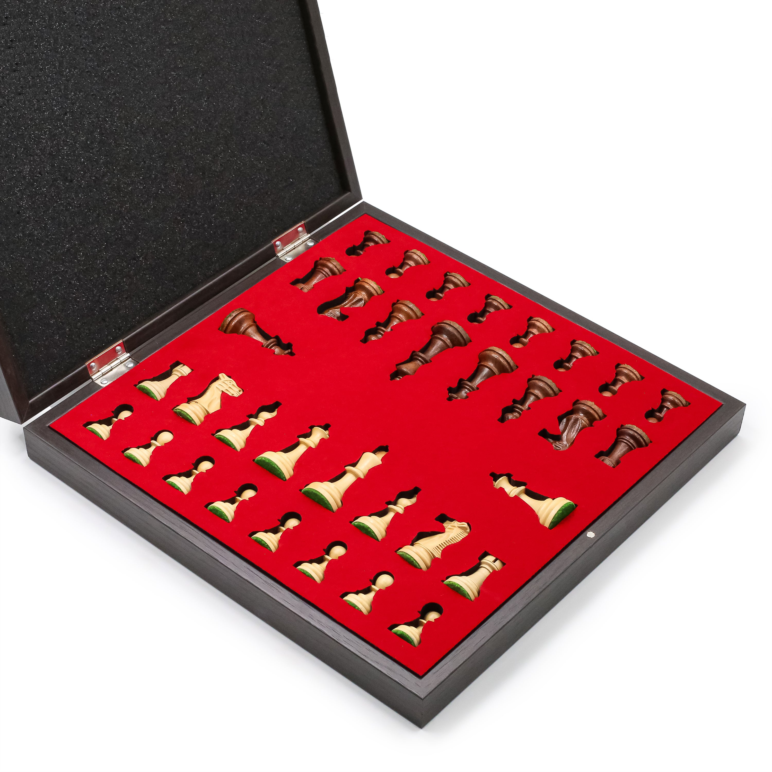 Storage Chess Set 37 CM (15") with Weighted Solid Wood Chessmen (German Staunton)