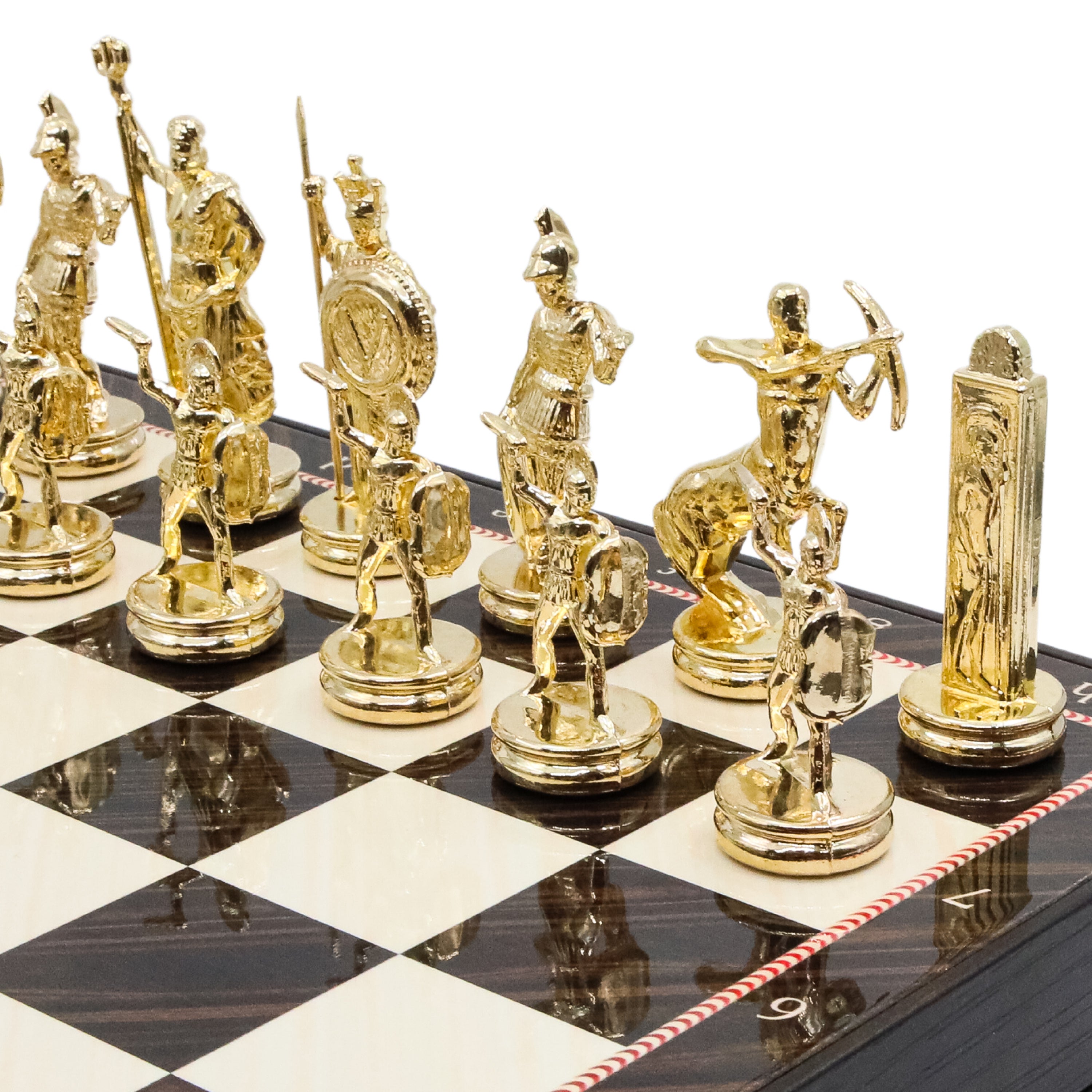 Storage Chess Set with Die Cast Metal Greek  Poseidon Chessmen | 37 CM (15") Storage Chess Board | Mythology Themed Figures