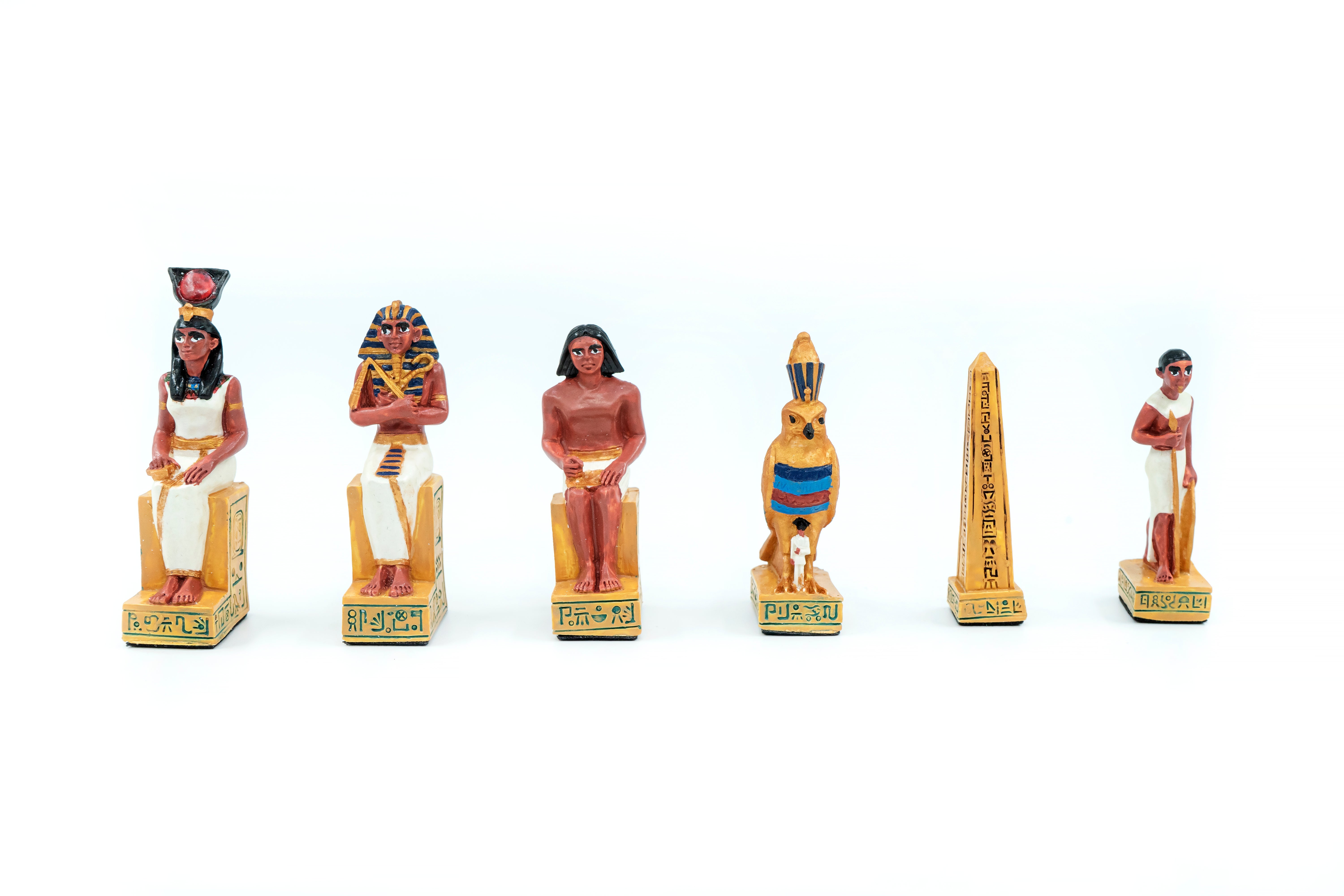 Storage Chess Set with Hand-painted Egyptian vs Roman Figures (White Colour) | 37 CM (15") Storage Chess Board | Nile War Egyptian vs Roman Themed Figures