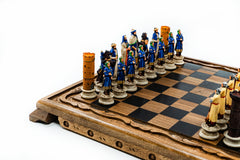 Selahaddin Eyyubi vs Crusader Solid Wood Chess Set | Handpainted | Hand-Carved Board– 36 cm (14 inch)