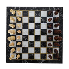 Wooden Chess Set | Marble/Walnut/Mosaic Pattern – 30 cm (12 inch) - Cooper Chess