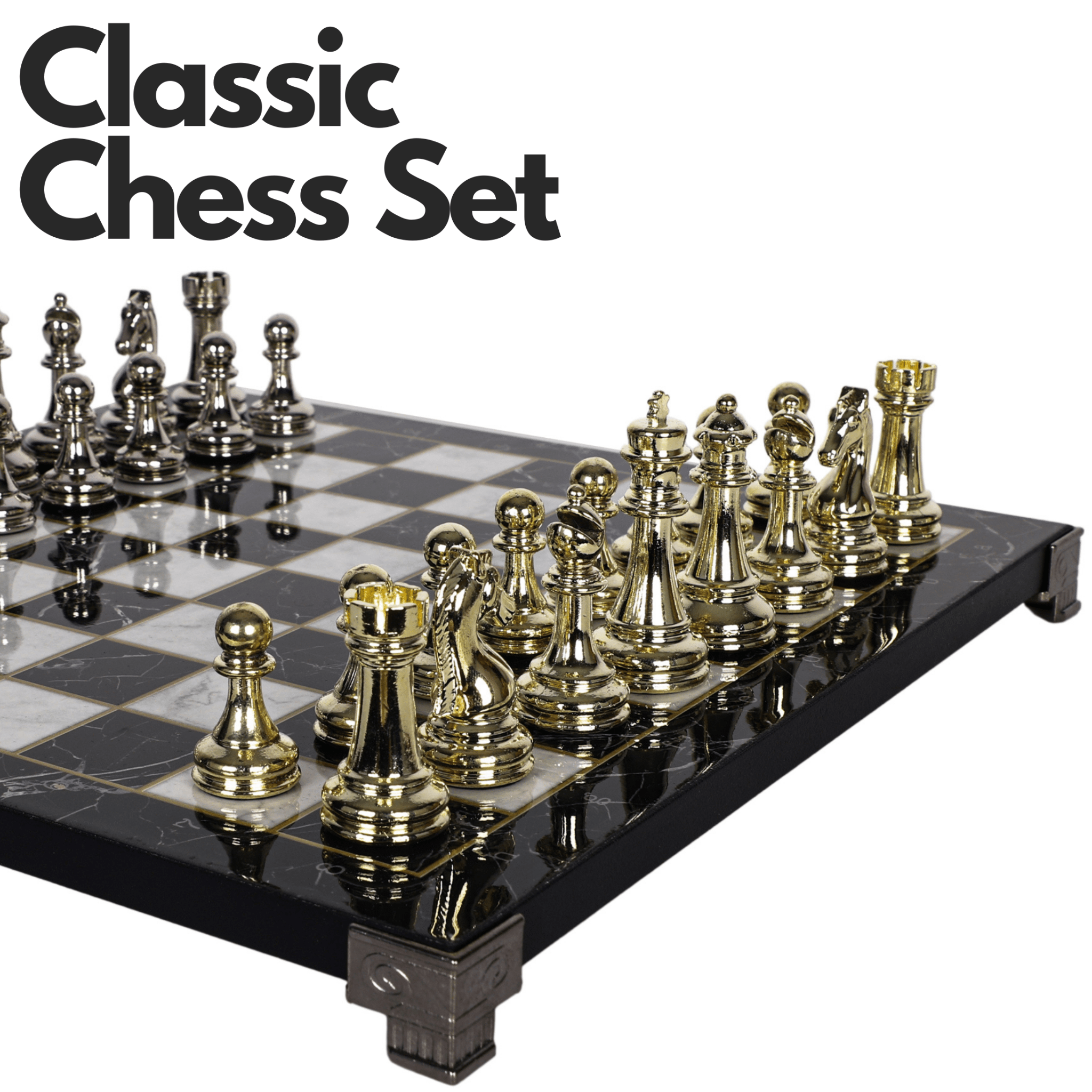 CLASSIC METAL CHESS SET with METAL LEG - Cooper Chess