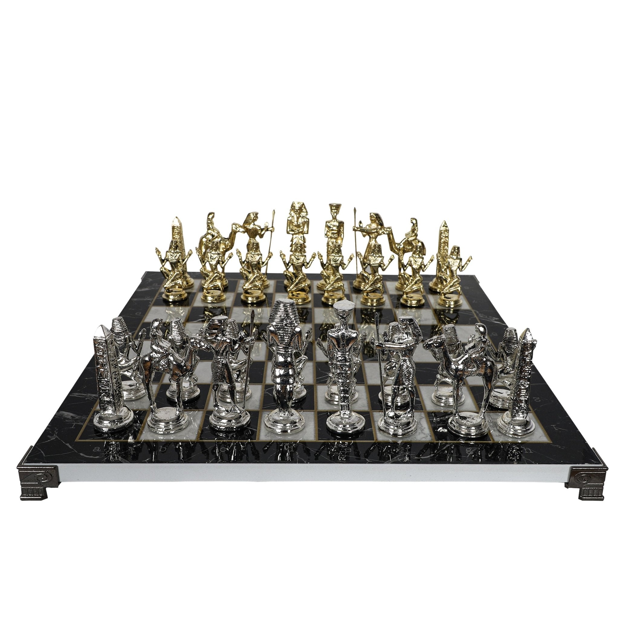 CLEOPATRA ANCIENT EGYPT HISTORICAL THEME METAL CHESS SET with METAL LEG - Cooper Chess