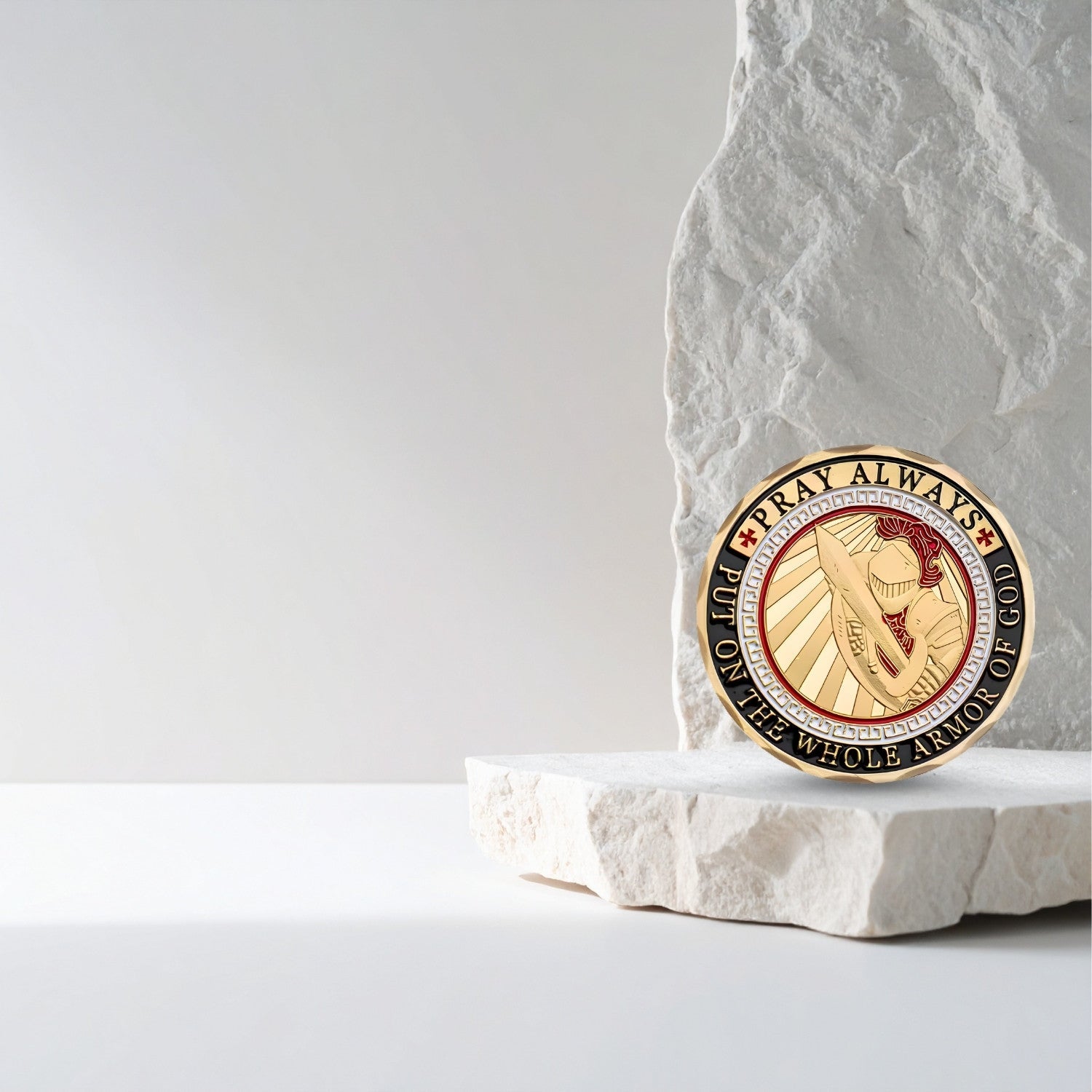 Knight Templar Collectible Coin – Medieval Warrior Metal Token – Inspirational Gift for Chess Lovers, Strategy Players & Collectors - Model 2 - Cooper Chess