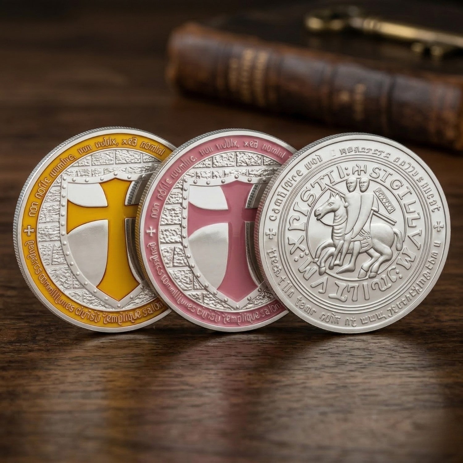 Knight Templar Collectible Coin – Medieval Warrior Metal Token – Inspirational Gift for Chess Lovers, Strategy Players & Collectors - Model 3 - Cooper Chess