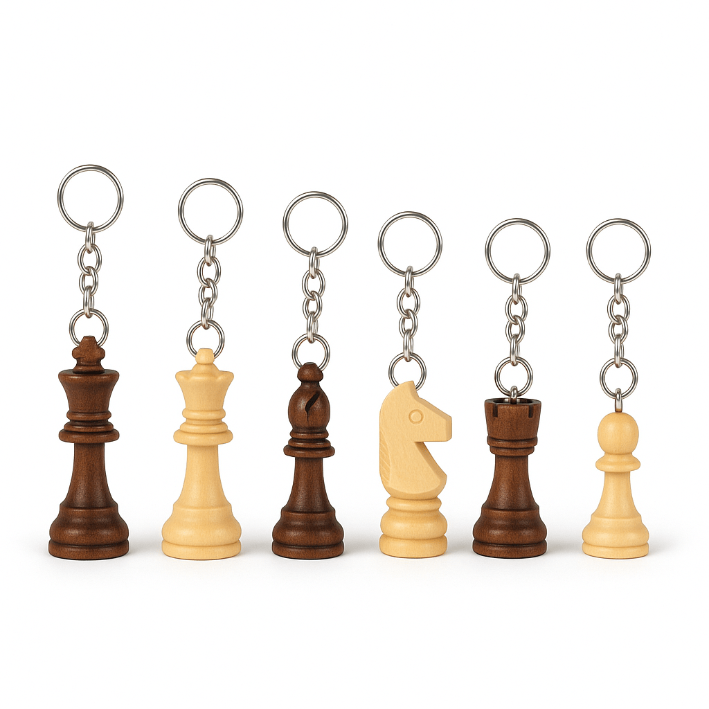 Wooden Chess Piece Key Ring - Cooper Chess