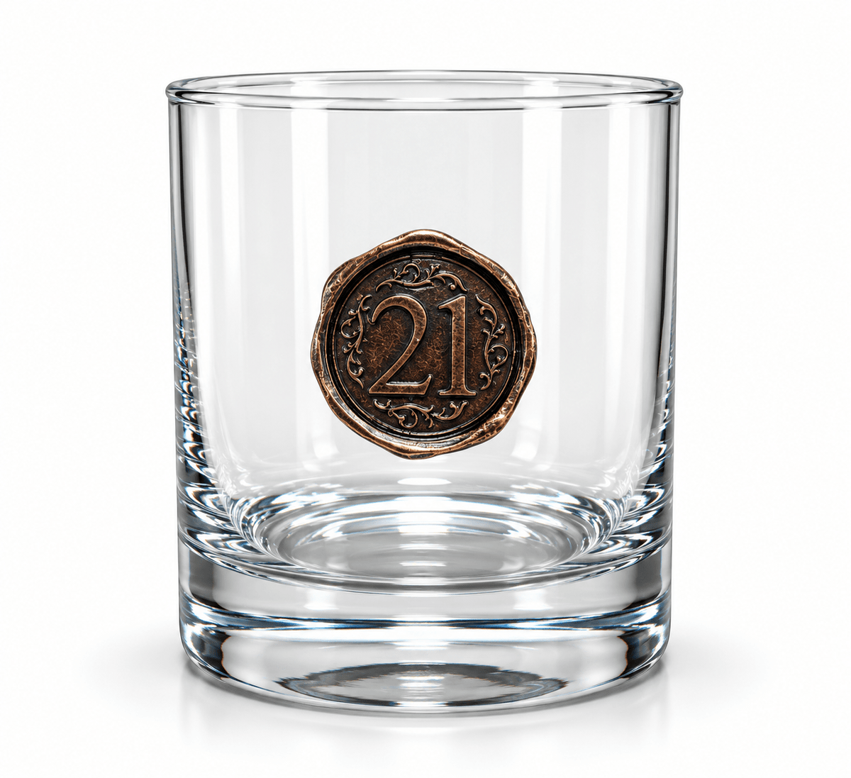 Personalised Monogram Whisky Glass with Antique Bronze Finish Metal Initial - Cooper Chess