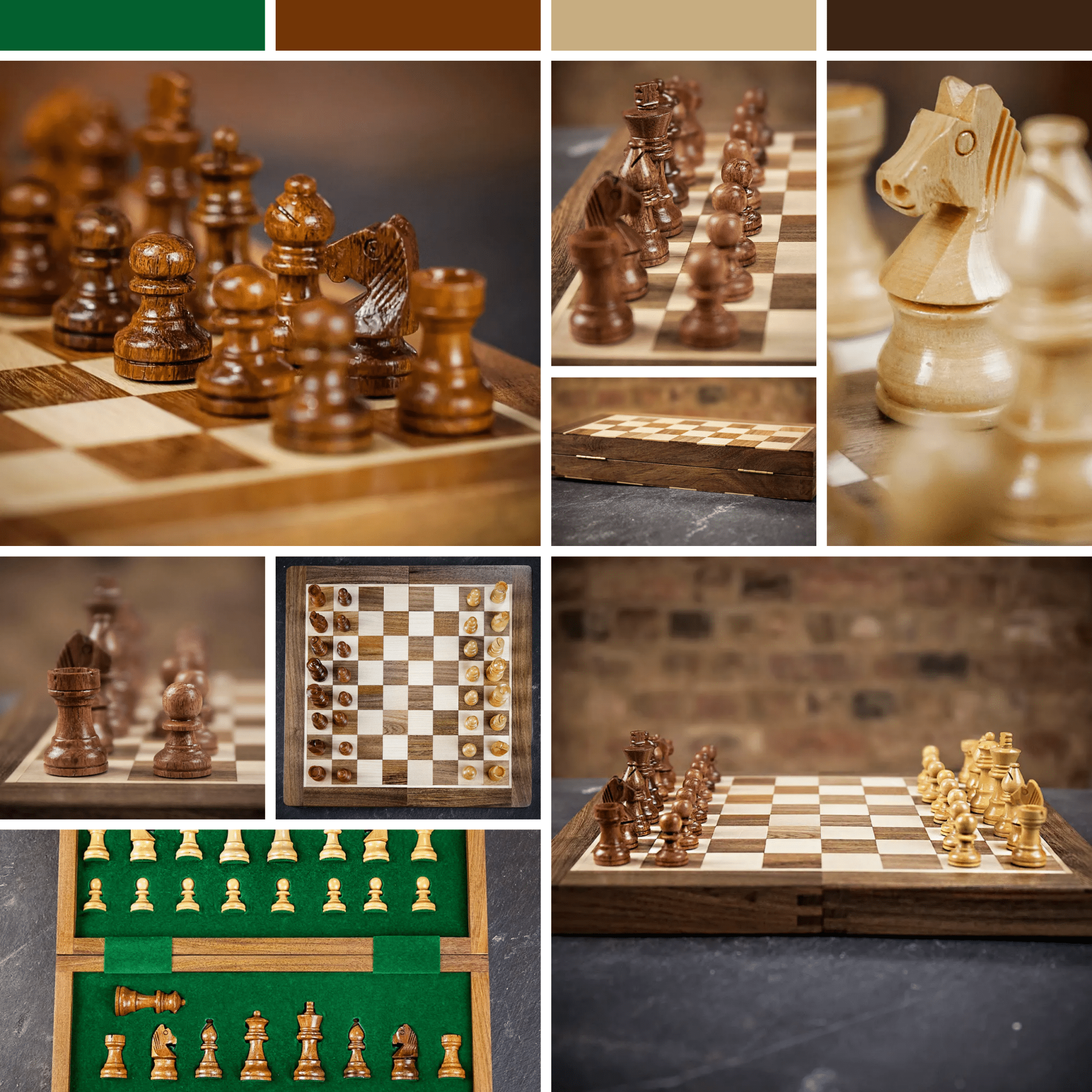 10 inch Foldable Magnetic Chess Set with Extra Queens | Handmade Travel Chess Set - Cooper Chess