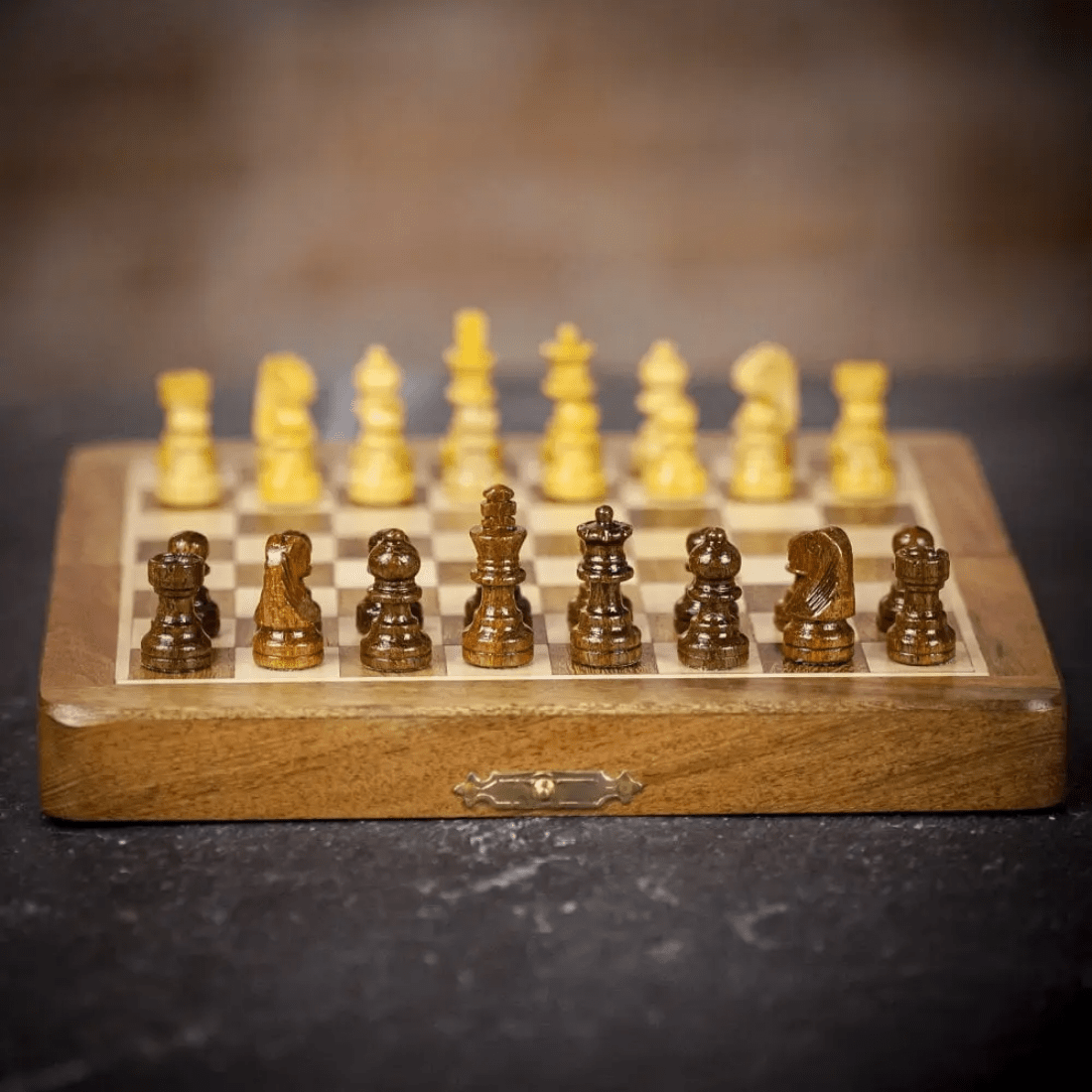 7 inch Foldable Magnetic Chess Set with Extra Queens | Handmade Travel Chess Set - Cooper Chess