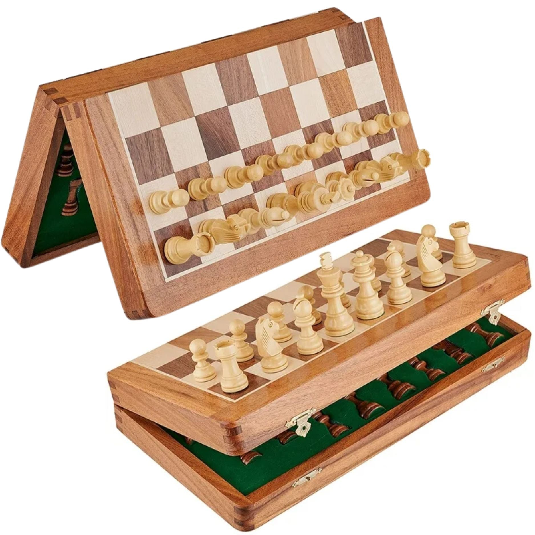 Brass Metal Plate Customisation | Foldable Magnetic Chess Set with Extra Queens | Handmade Travel Chess Set (Copy) - Cooper Chess