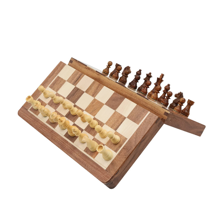 Foldable Magnetic Chess Set with Extra Queens | Handmade Travel Chess Set - Cooper Chess