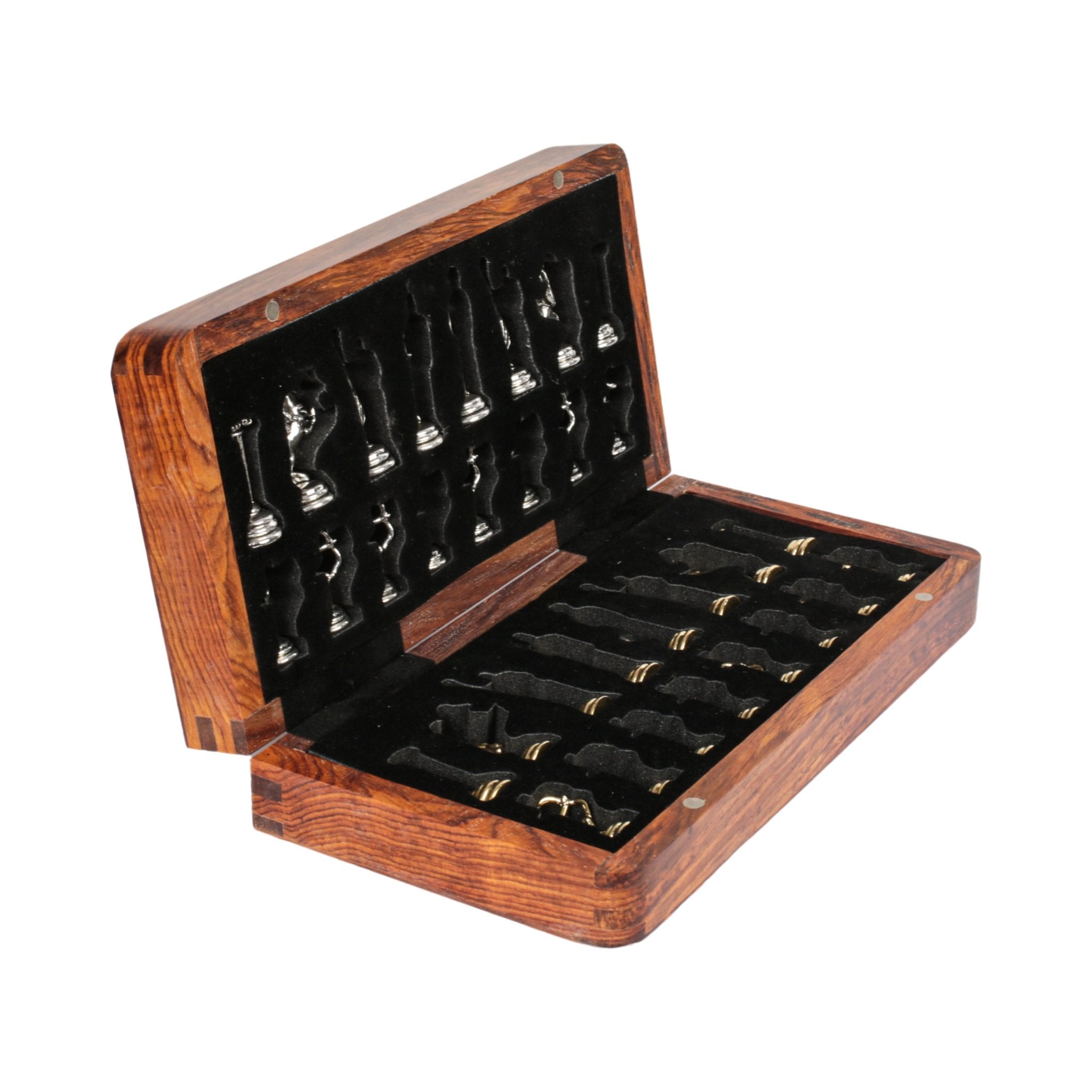 10 Inch Solid Wood Chess Set with Historical Themed Figures | Handmade Travel Chess Set - Cooper Chess