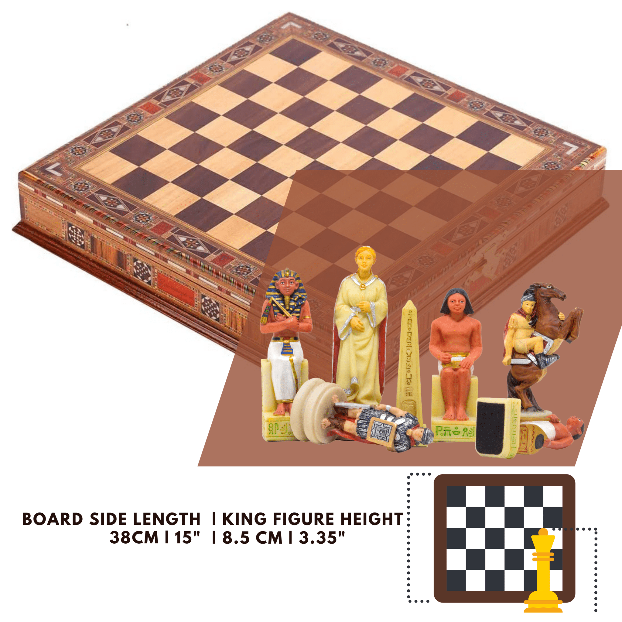 Historical Handpainted & Handcarved Chess With Storage Chess Set - Cooper Chess