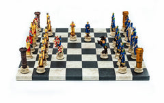 Selahaddin Eyyubi vs Crusader Chess Set | Handpainted Historical Figures | Leather Board – 36 cm (14 inch) - Cooper Chess