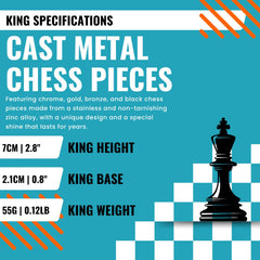 Handmade Inlay Storage Chess Set 30 CM (12") - Medieval British Die Cast Metal Pieces