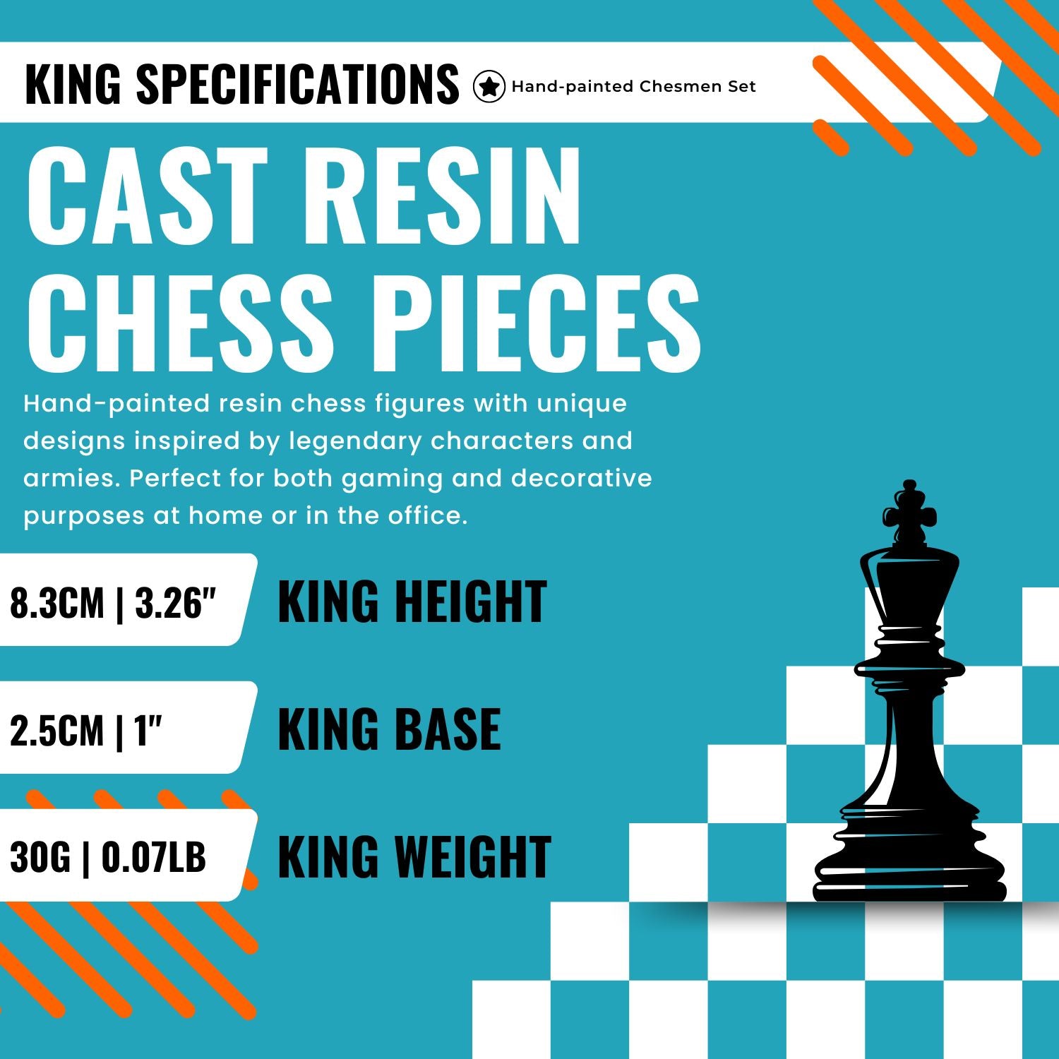 Handmade Inlay Chess Set with Drawer Storage 38 CM (15") - Camelot King Arthur Pieces