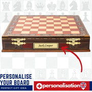 Handmade Inlay Storage Chess Set 38 CM (15") - Egyptian Cleopatra Die Cast Metal Pieces - Cooper Chess