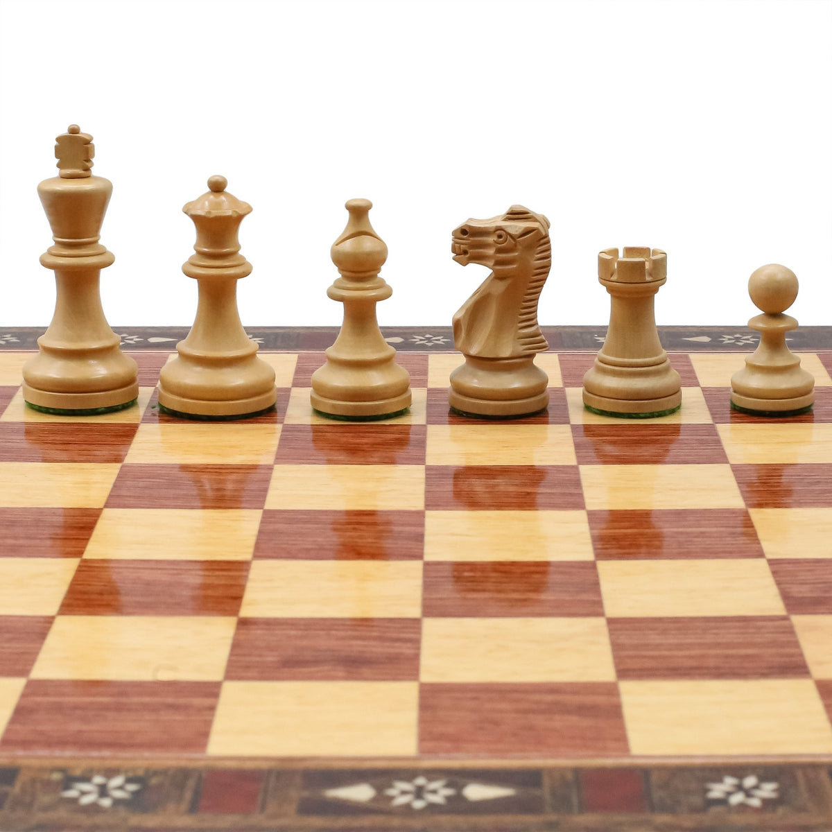 Handmade Inlay Storage Chess Set 38 CM (15") - Weighted German Staunton Pieces w/ Extra Queens - Cooper Chess