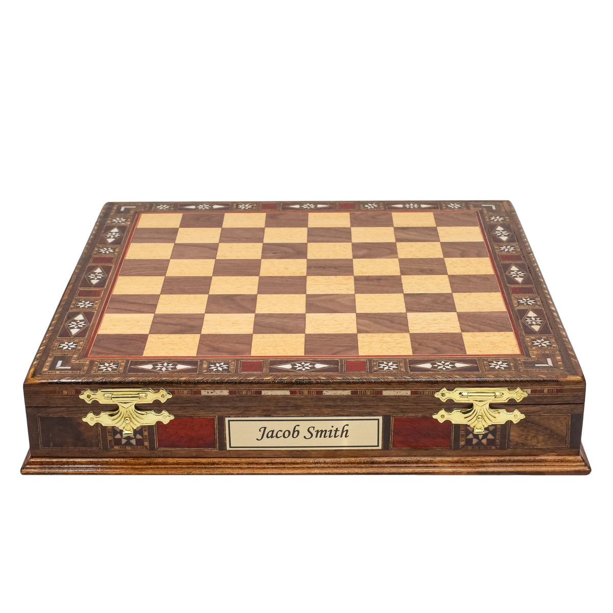 Handmade Inlay Storage Chess Set 38 CM (15") - Weighted German Staunton Pieces w/ Extra Queens - Cooper Chess