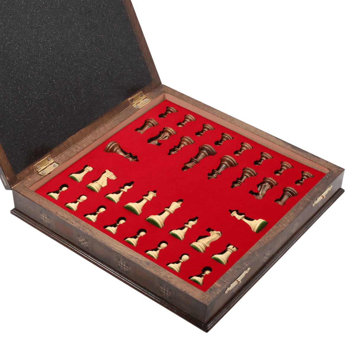 Handmade Inlay Storage Chess Set 38 CM (15") - Weighted German Staunton Pieces w/ Extra Queens - Cooper Chess