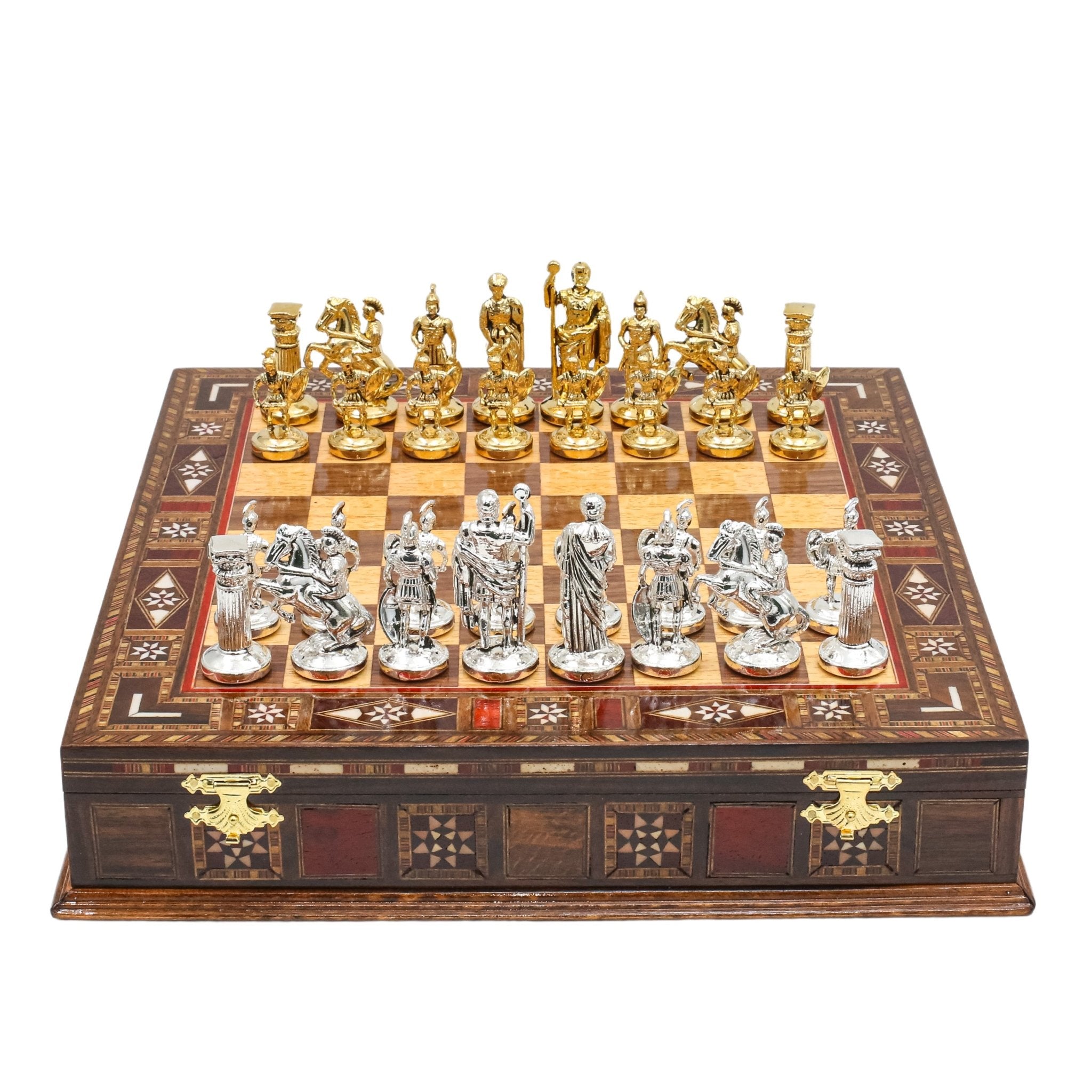 Handmade Inlay Storage Chess Set 30 CM (12") - Roman Empire - Cooper Chess