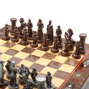Handmade Inlay Storage Chess Set 30 CM (12") - Vintage Medieval British - Cooper Chess