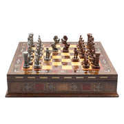Handmade Inlay Storage Chess Set 30 CM (12") - Vintage Medieval British - Cooper Chess