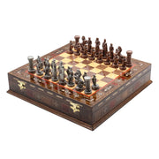 Handmade Inlay Storage Chess Set 30 CM (12") - Vintage Medieval British - Cooper Chess